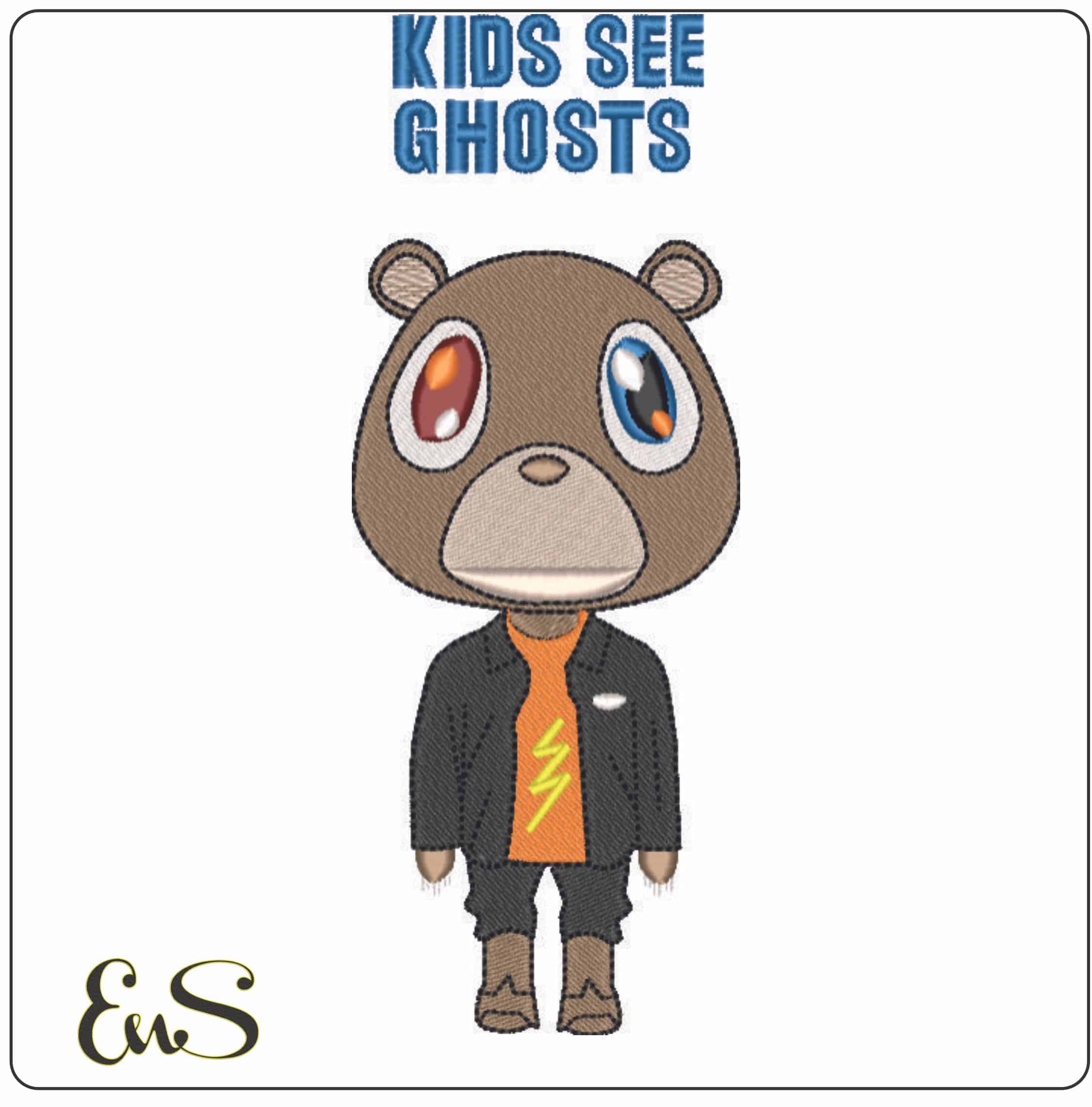 Kids See Ghosts - Kanye West Yeeze Designs- Elegant embroidery design file - instant download