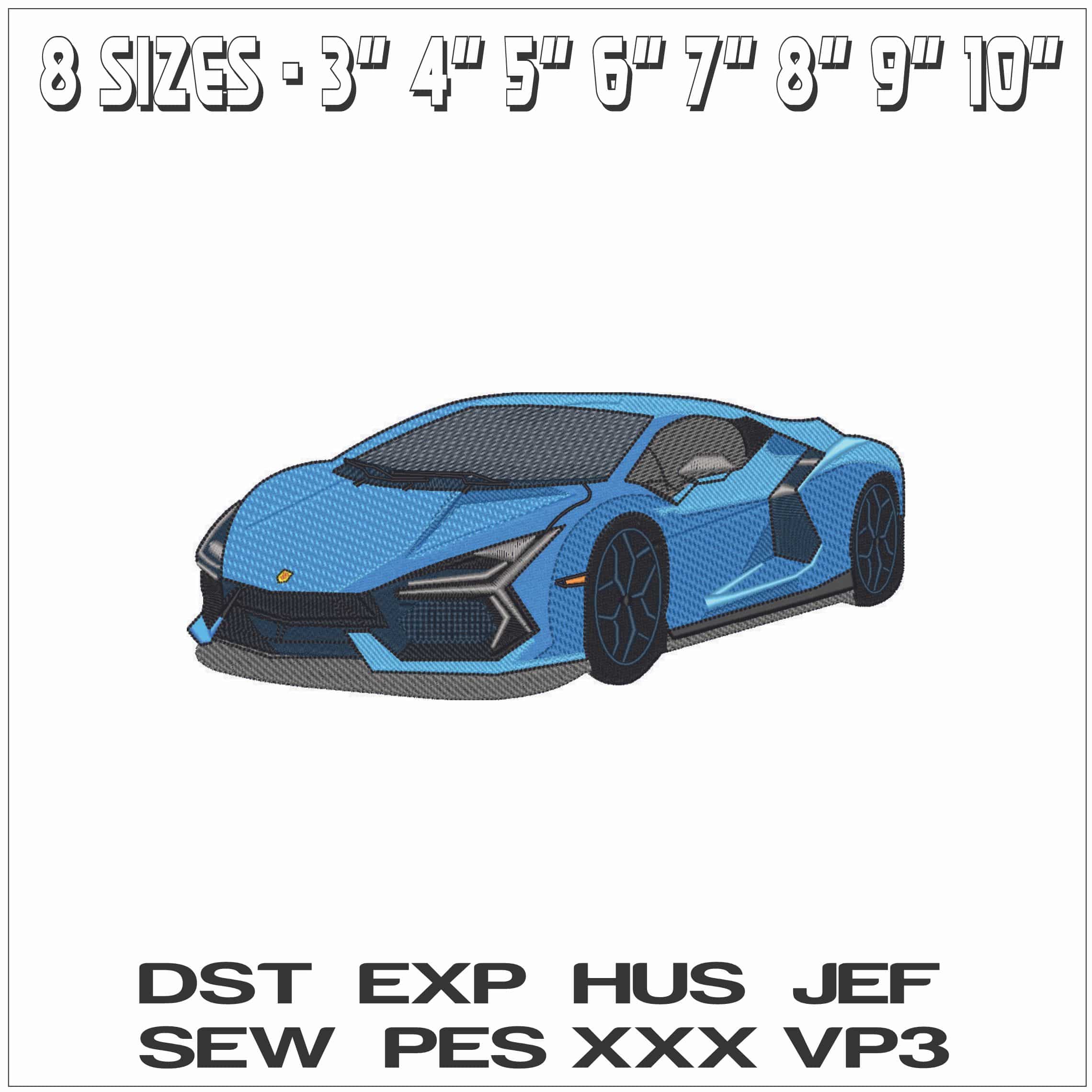 Lambo- Elegant embroidery design file - instant download — view 2