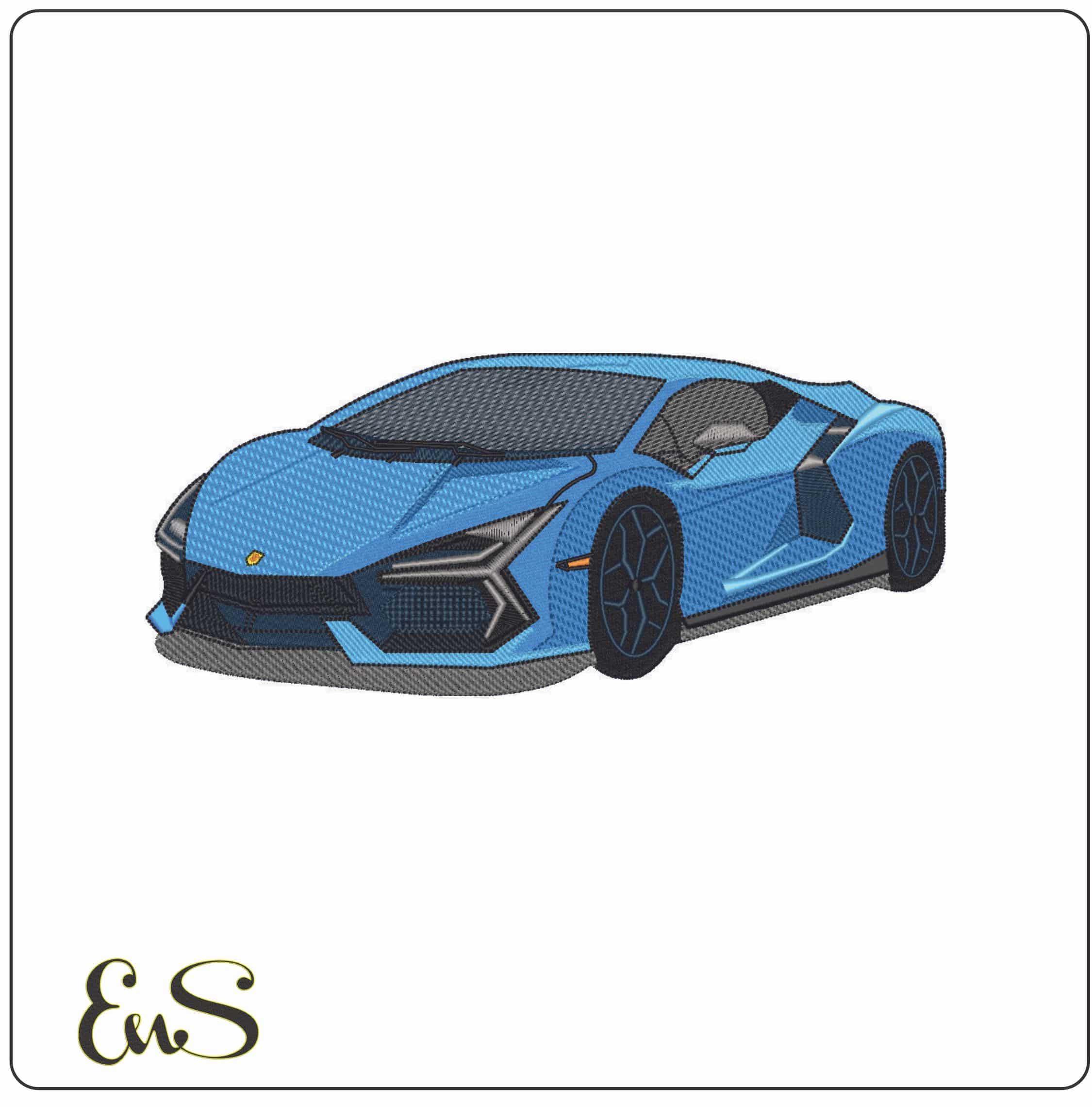 Lambo- Elegant embroidery design file - instant download