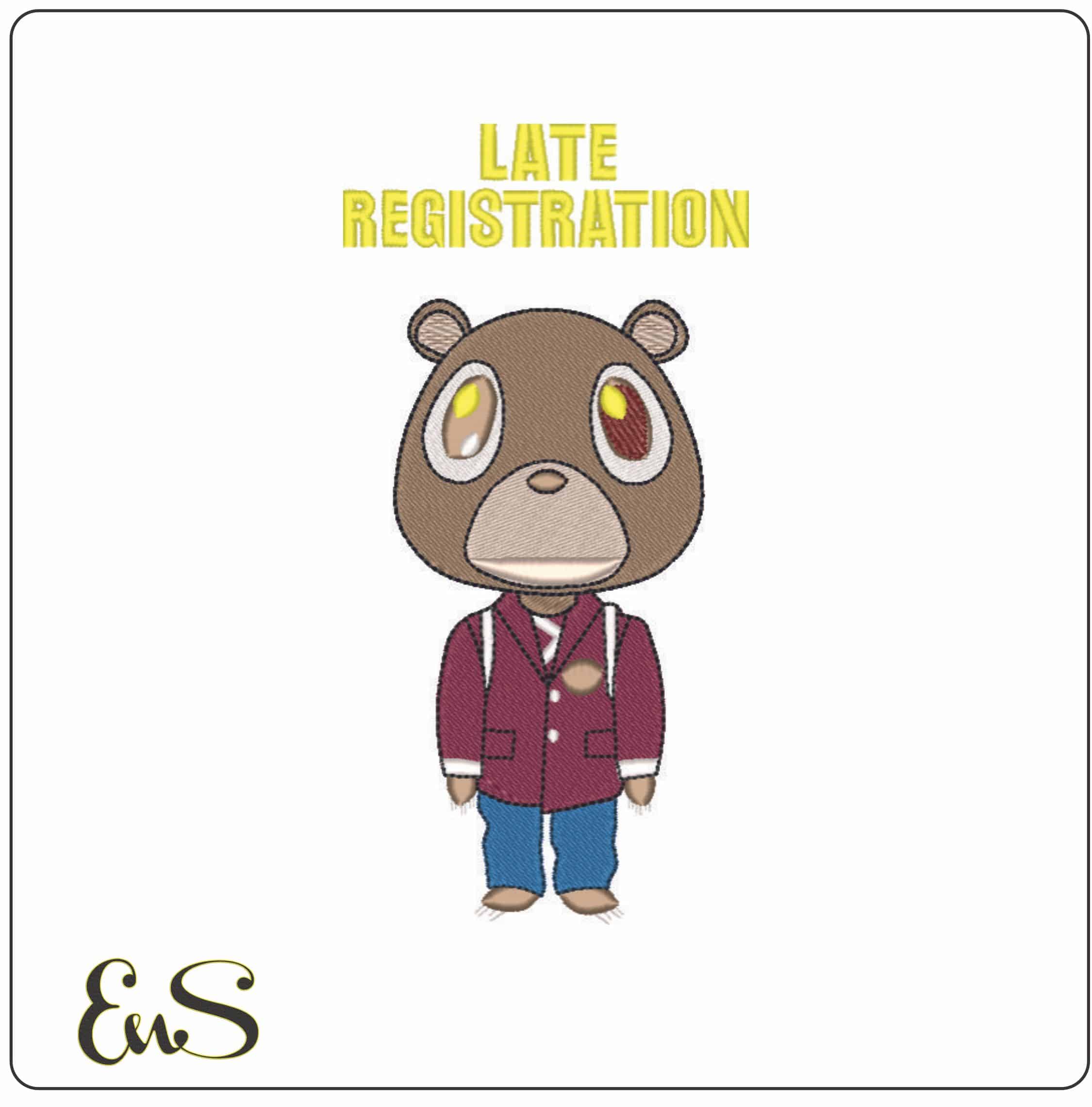 Late Registration - Kanye West Yeeze Designs- Elegant embroidery design file - instant download