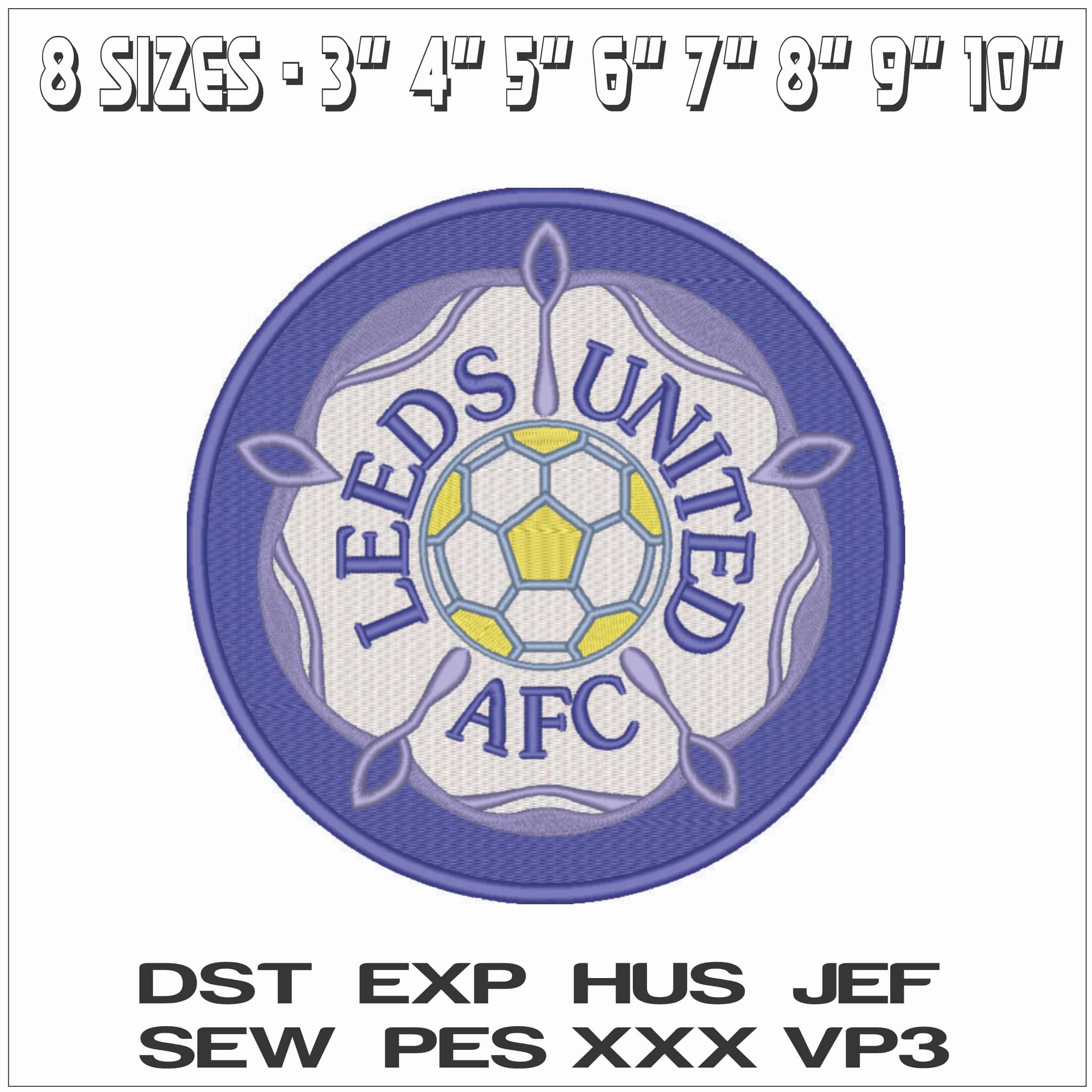 Leeds United Football Club- Elegant embroidery design file - instant download — view 2