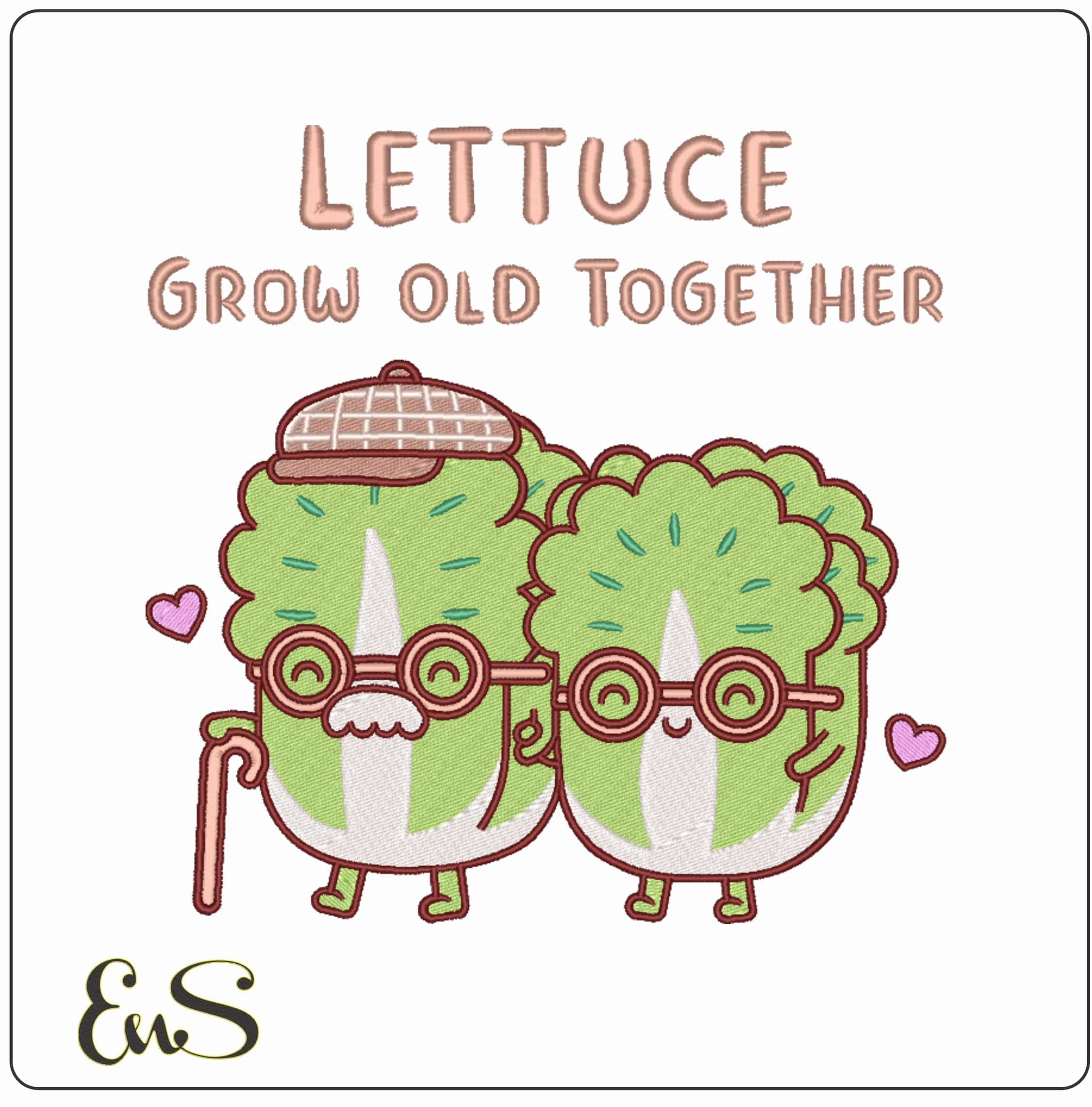 Let Us Grow Old Together- Elegant embroidery design file - instant download