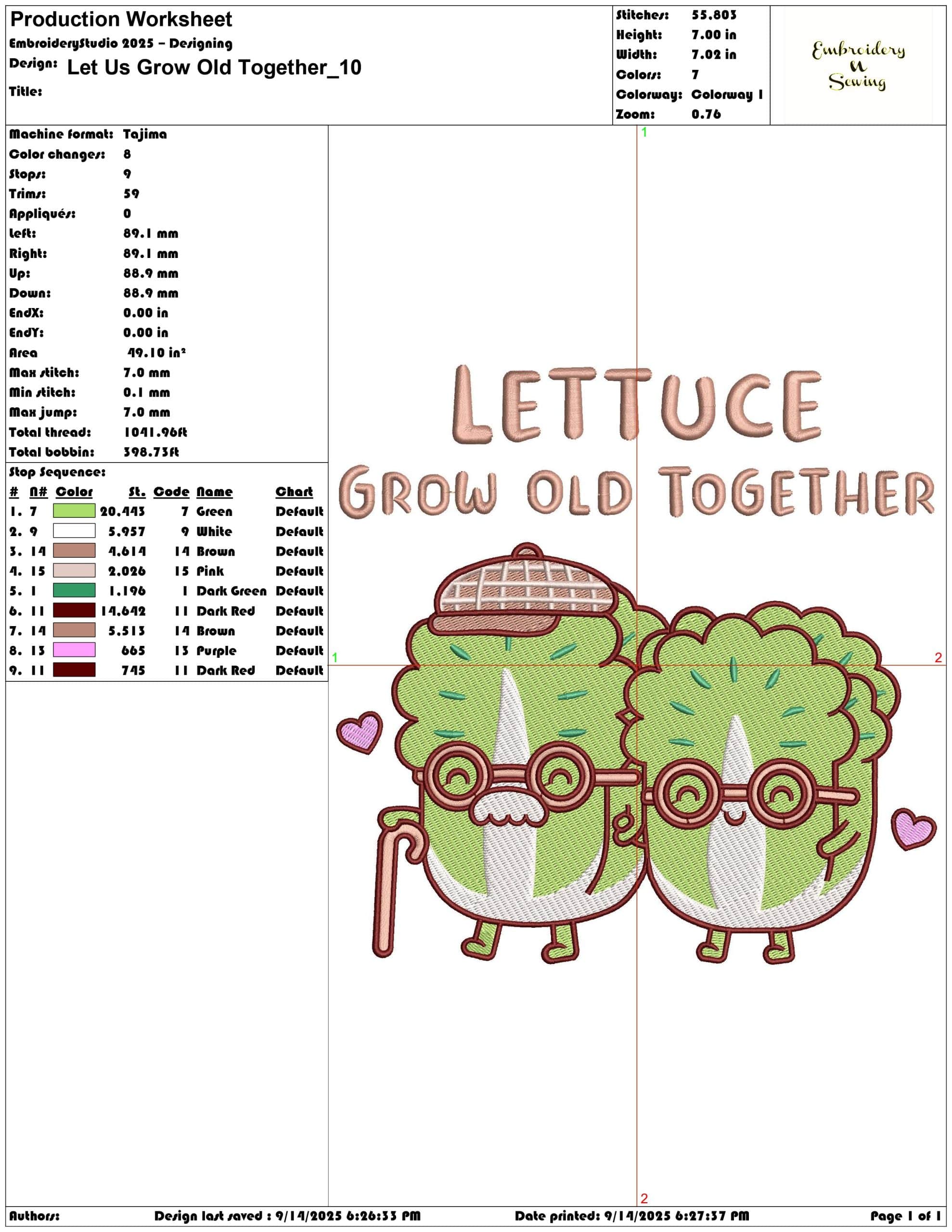 Let Us Grow Old Together- Elegant embroidery design file - instant download — view 3