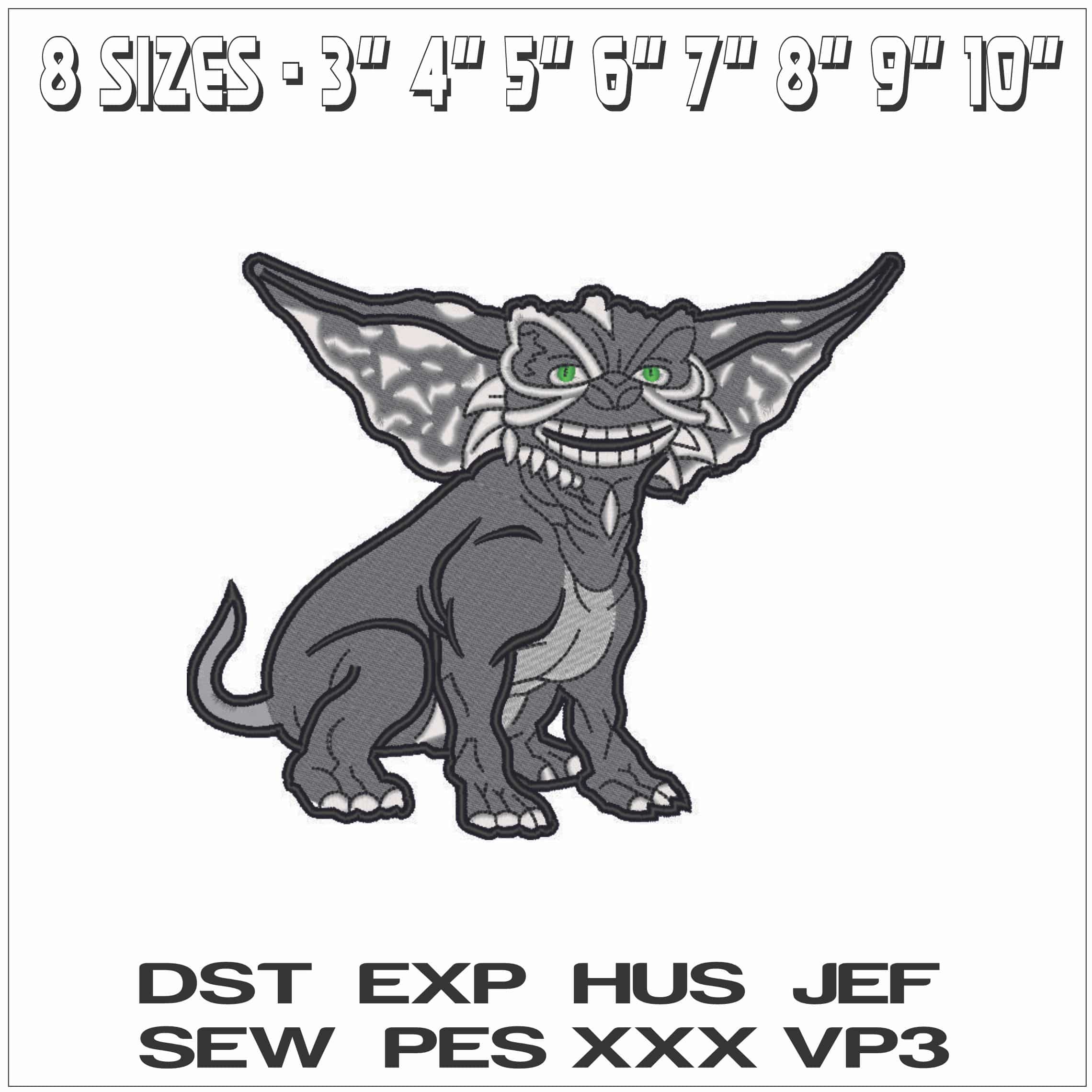 Little Gremlin Transformed- Elegant embroidery design file - instant download — view 2