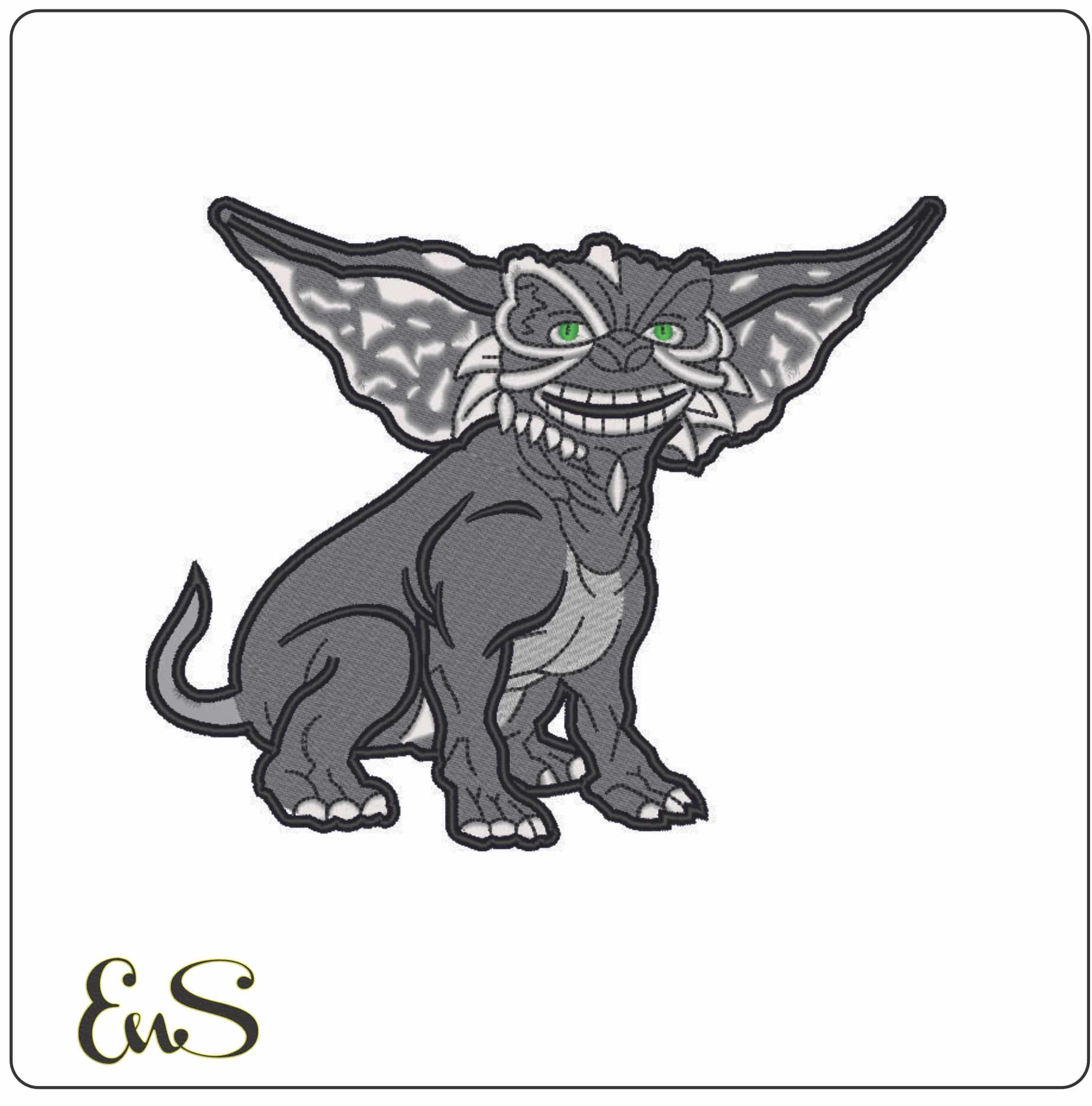 Little Gremlin Transformed- Elegant embroidery design file - instant download