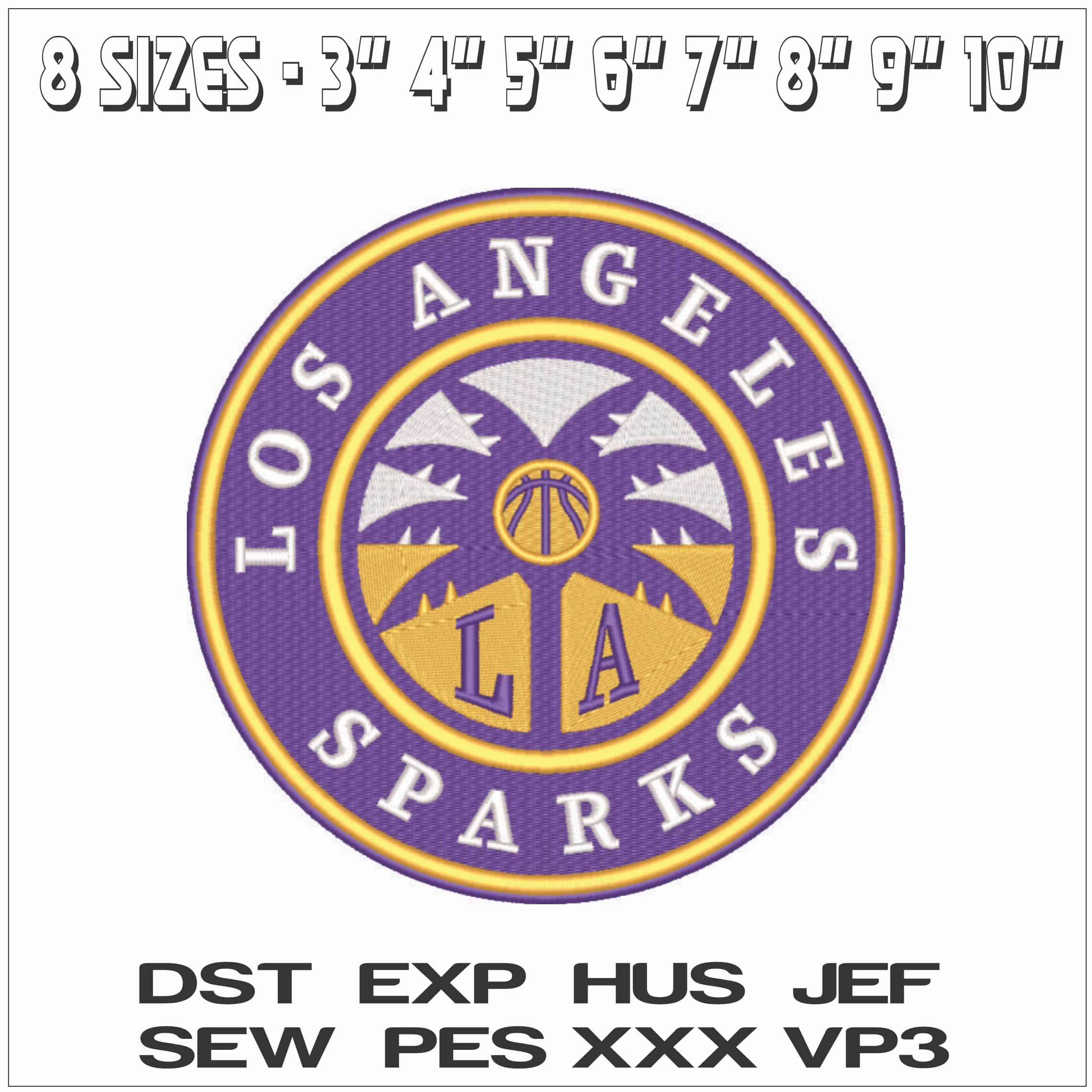 Los Angeles Sparkle 2021 on - WNBA- Elegant embroidery design file - instant download — view 2