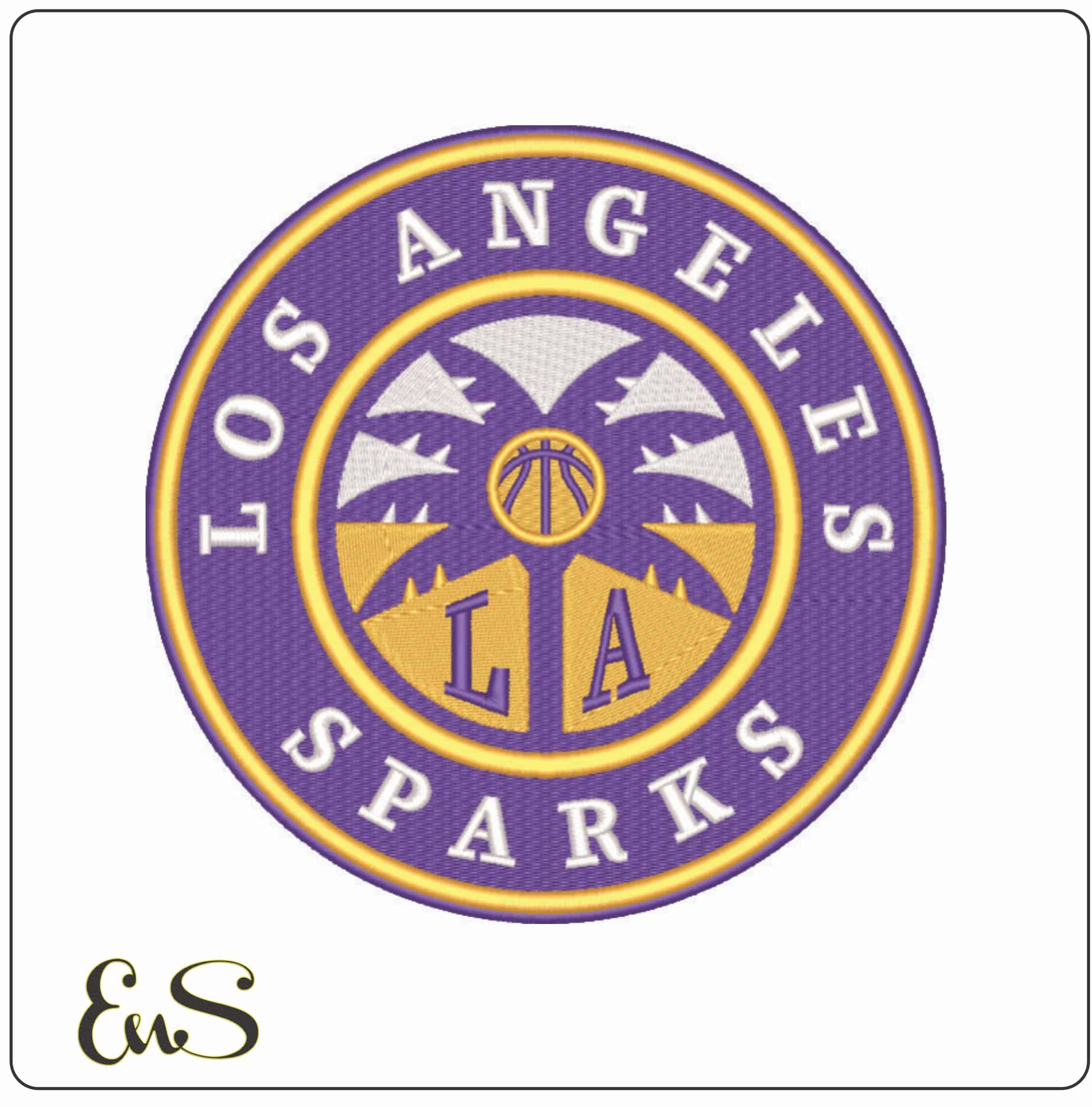 Los Angeles Sparkle 2021 on - WNBA- Elegant embroidery design file - instant download