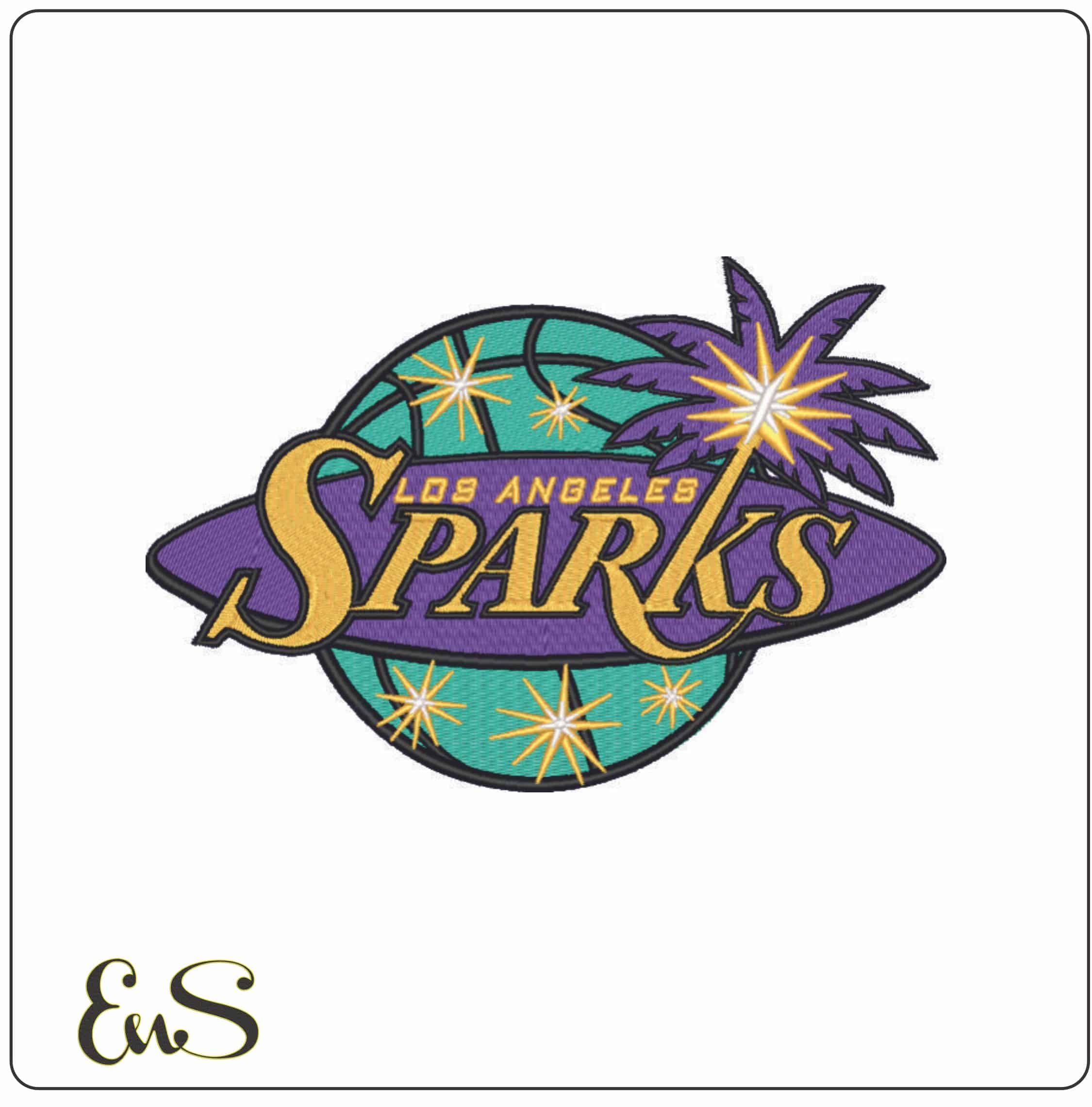 Los Angeles Sparks 1997 - 2020 - WNBA- Elegant embroidery design file - instant download