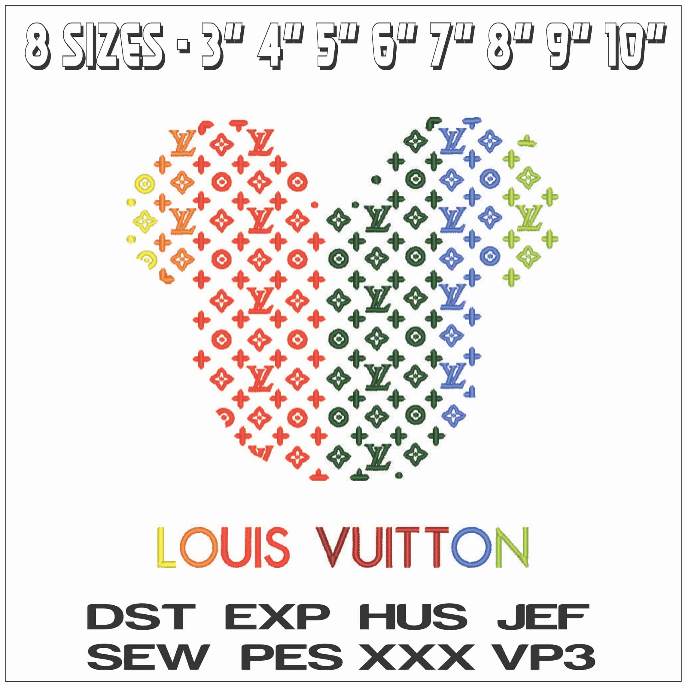 Louis Vuitton Mickey Mouse- Elegant embroidery design file - instant download — view 2