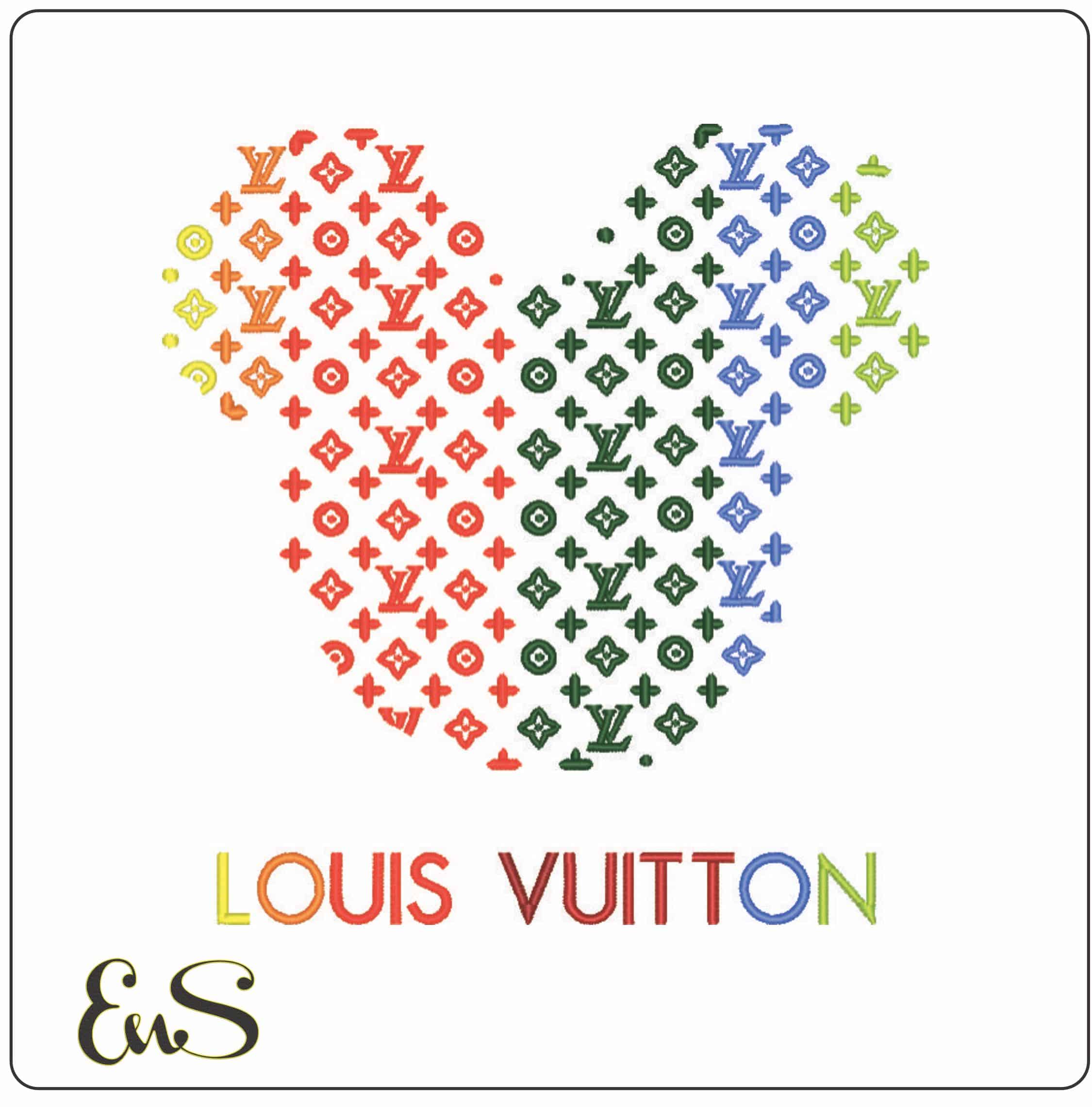 Louis Vuitton Mickey Mouse- Elegant embroidery design file - instant download