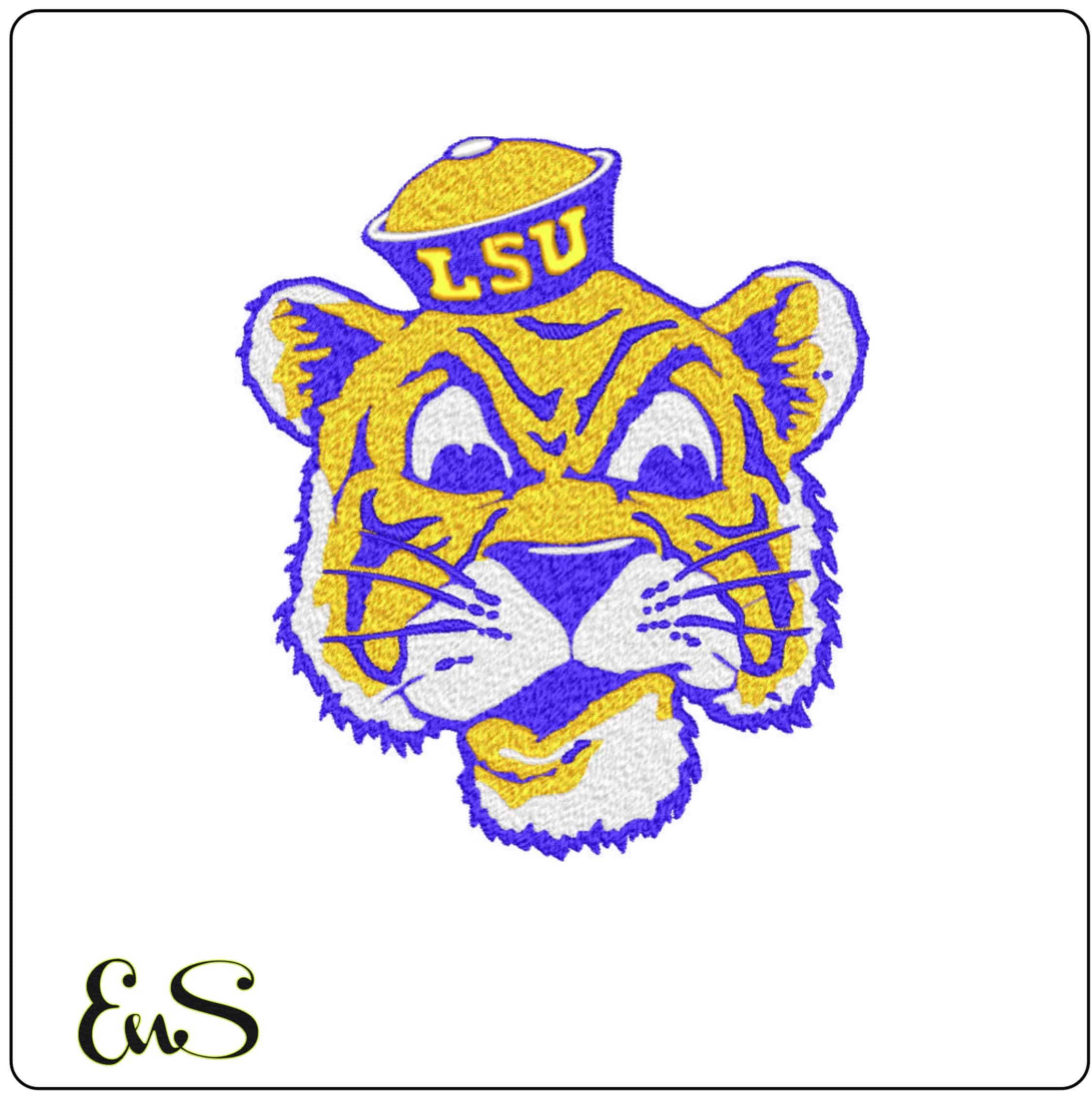 LSU Tiger 1955- Elegant embroidery design file - instant download