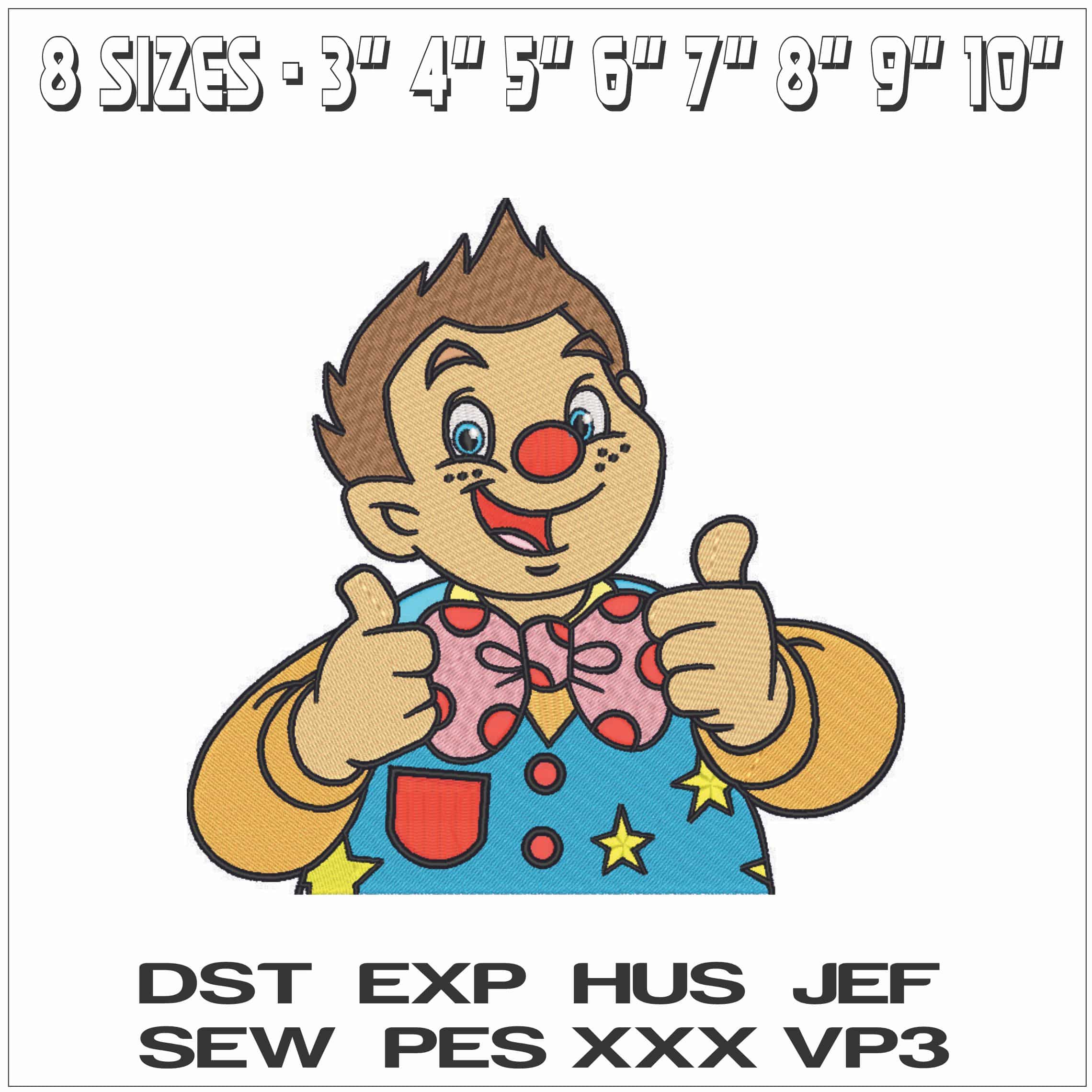 Mr Trumble Happy Clown- Elegant embroidery design file - instant download — view 2