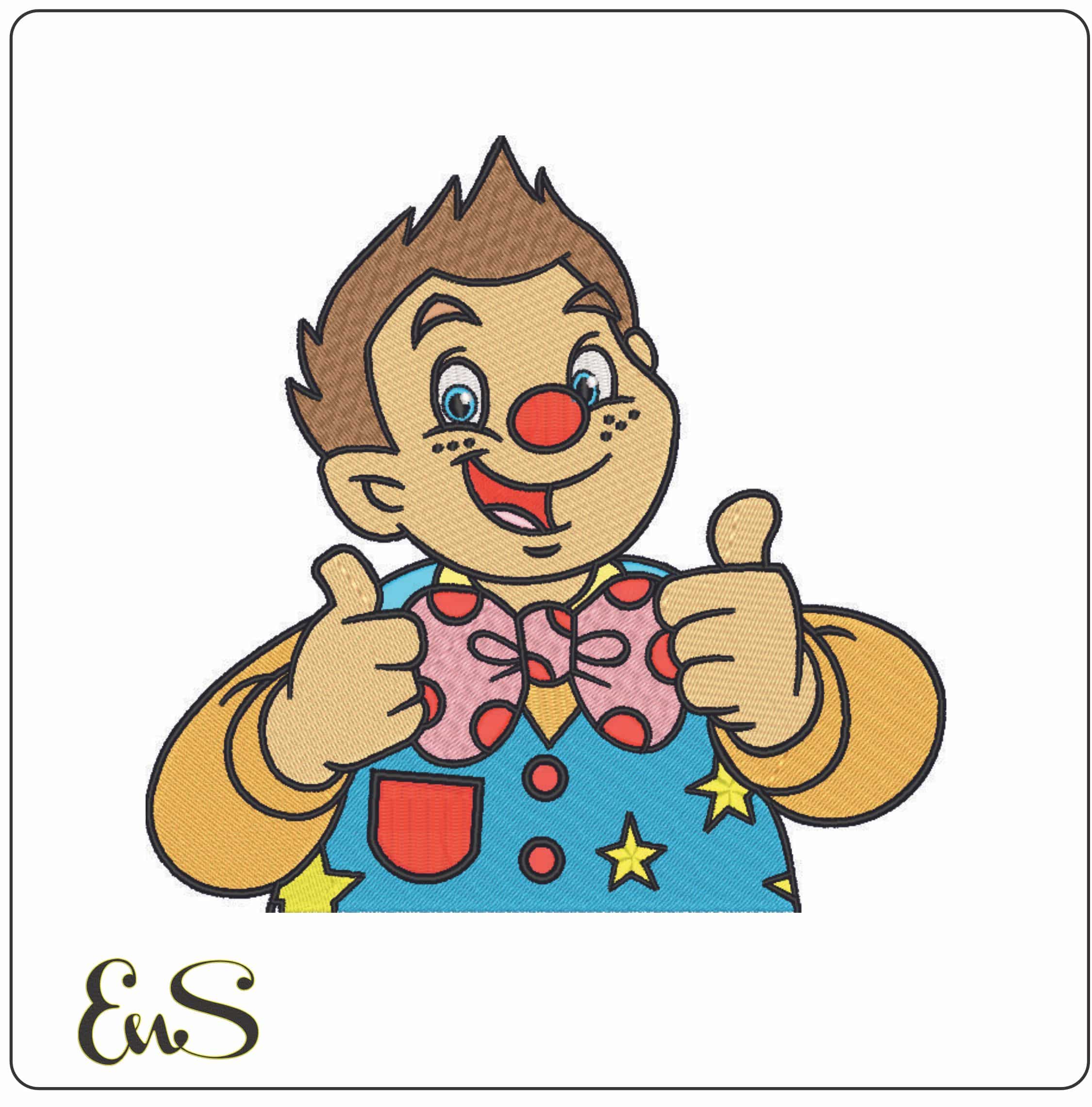 Mr Trumble Happy Clown- Elegant embroidery design file - instant download