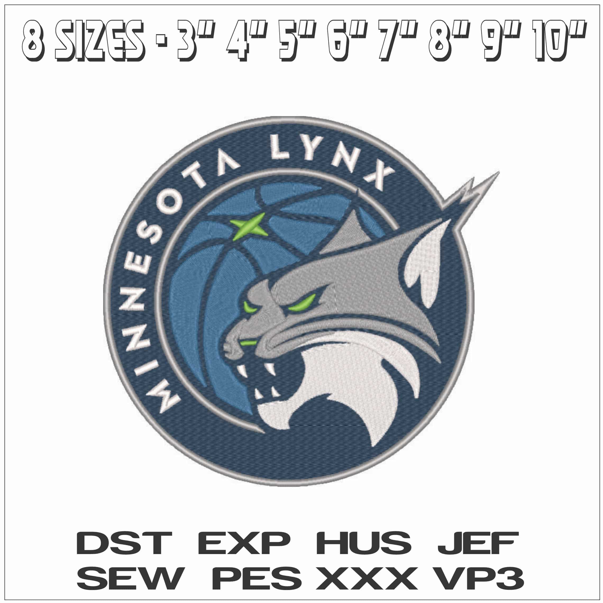 Minnesota Lynx 2017 on - WNBA- Elegant embroidery design file - instant download — view 2