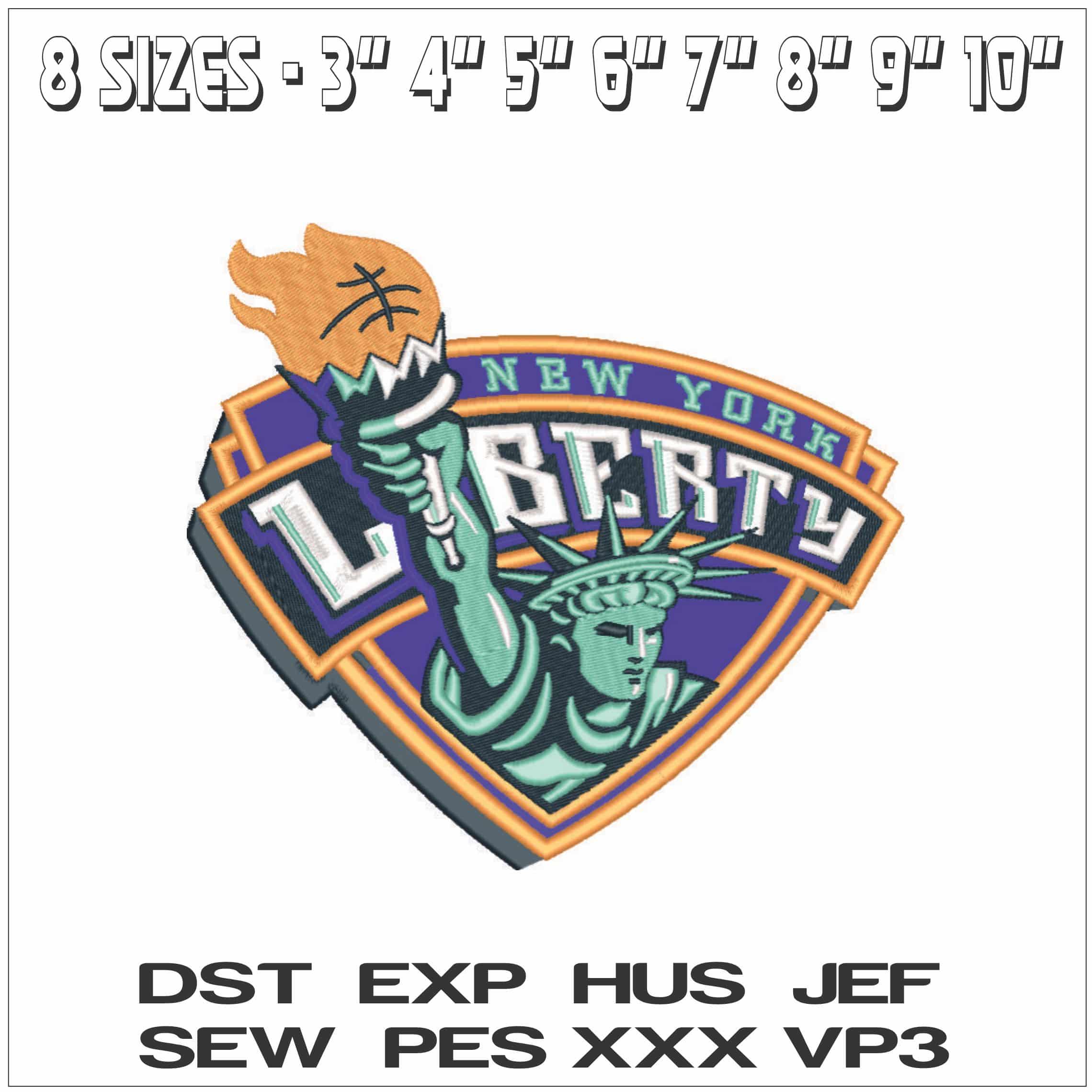 New York Liberty 1997 - 2019  - WNBA- Elegant embroidery design file - instant download — view 2