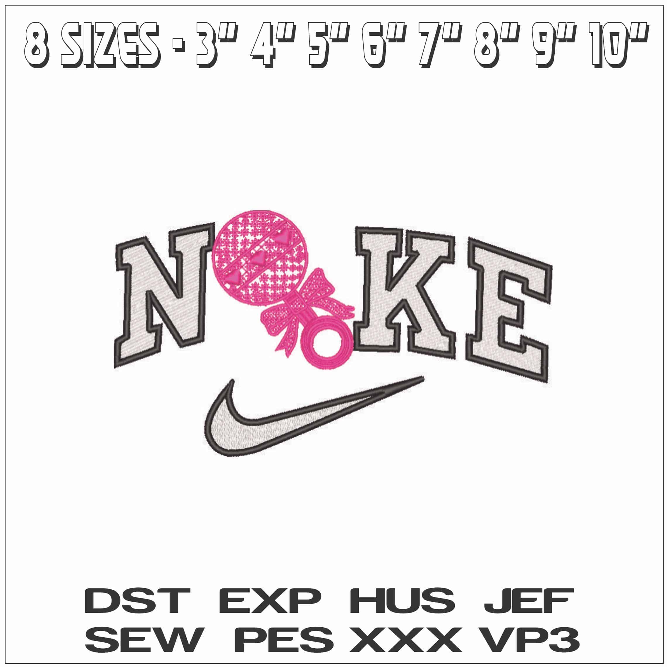 Nike Baby Girl- Elegant embroidery design file - instant download — view 2