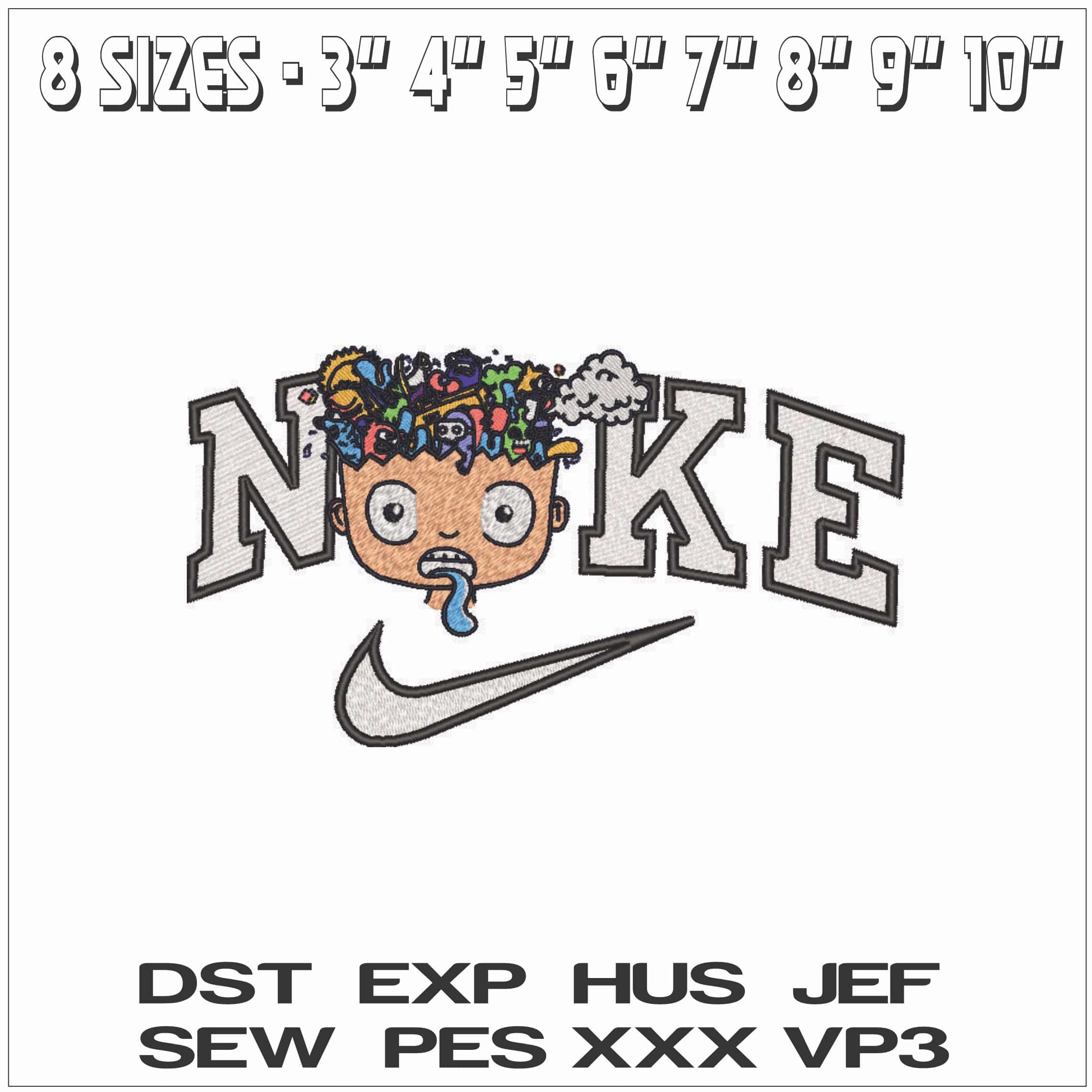 Nike Boys Brain- Elegant embroidery design file - instant download — view 2