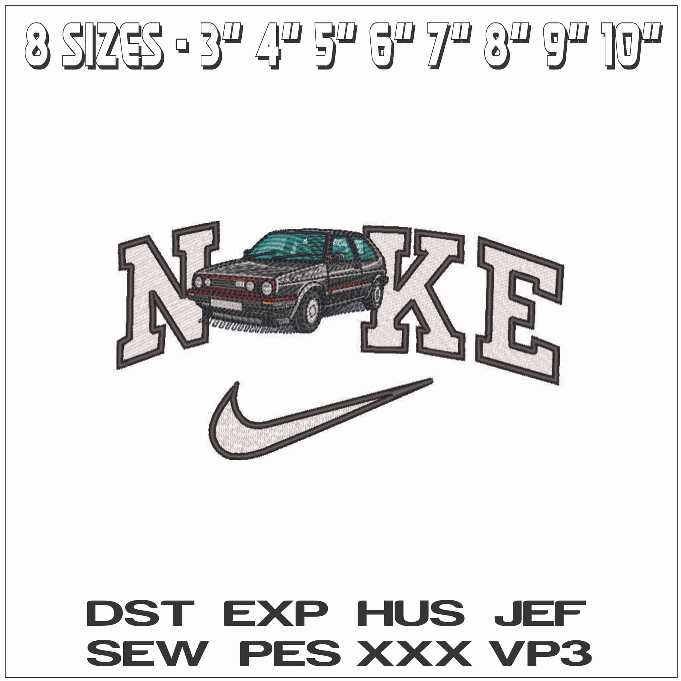 Nike Golf GTI MK2 - Volkswagen- Elegant embroidery design file - instant download — view 2