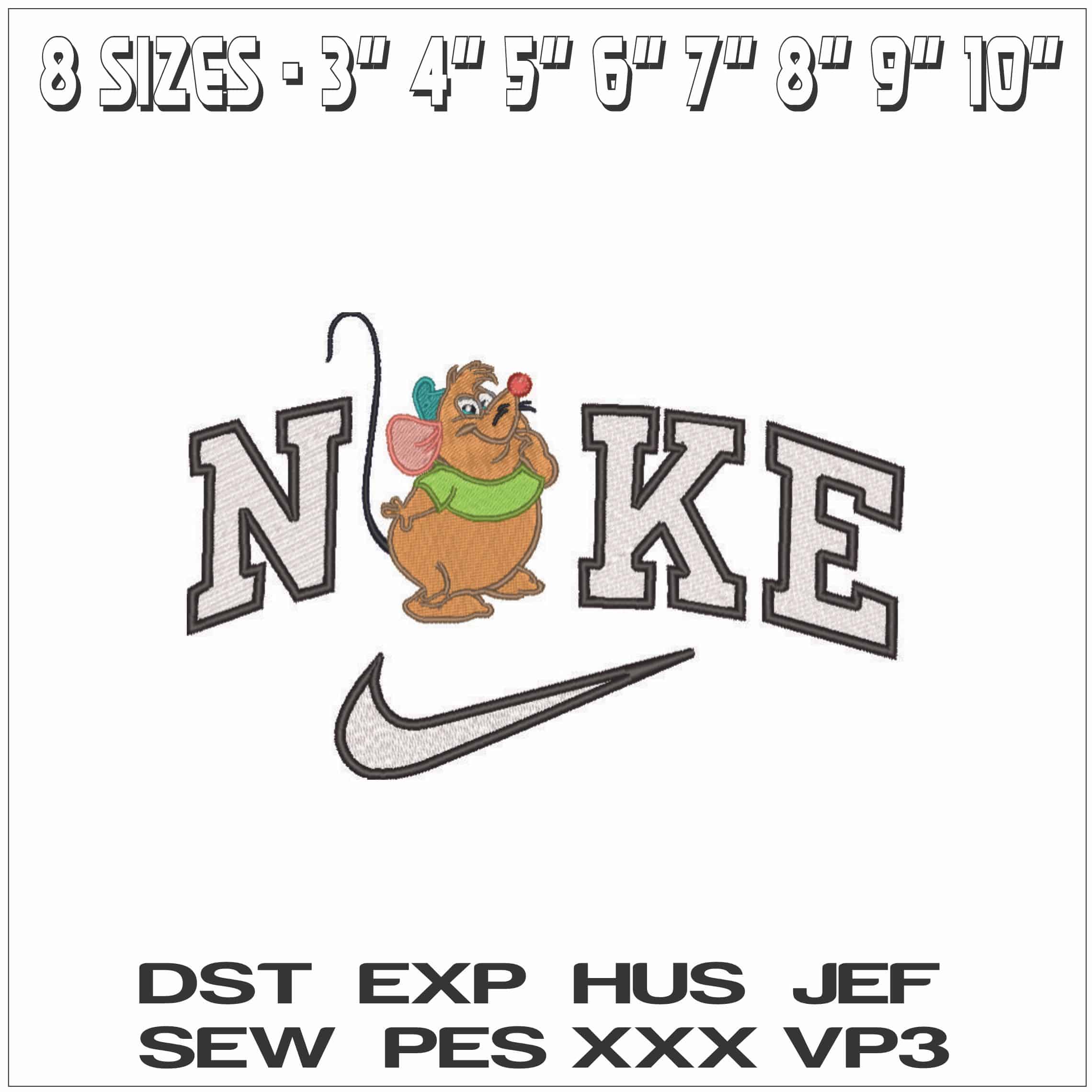 Nike Gus Mouse - Cinderella - Disney- Elegant embroidery design file - instant download — view 2