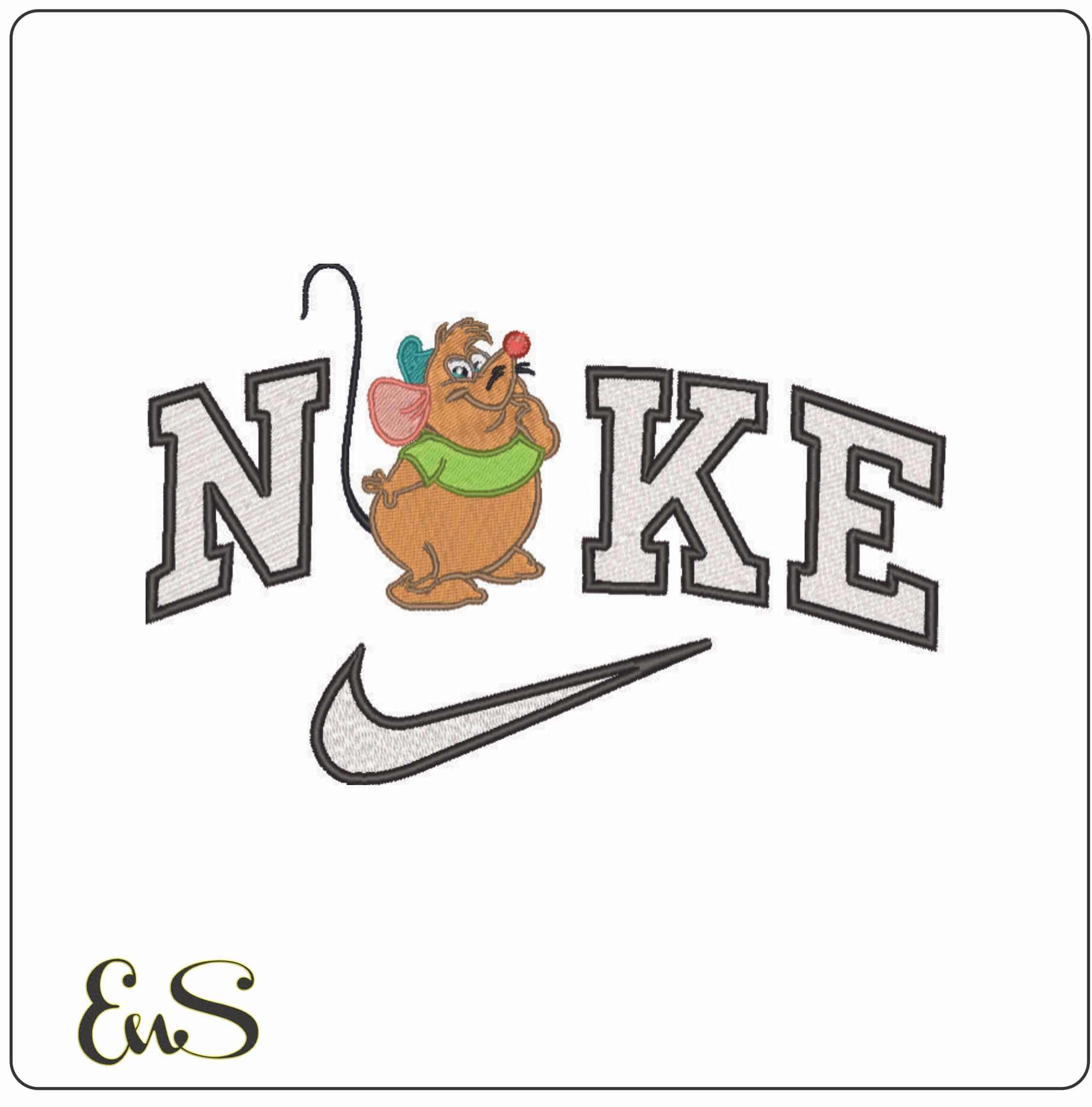 Nike Gus Mouse - Cinderella - Disney- Elegant embroidery design file - instant download