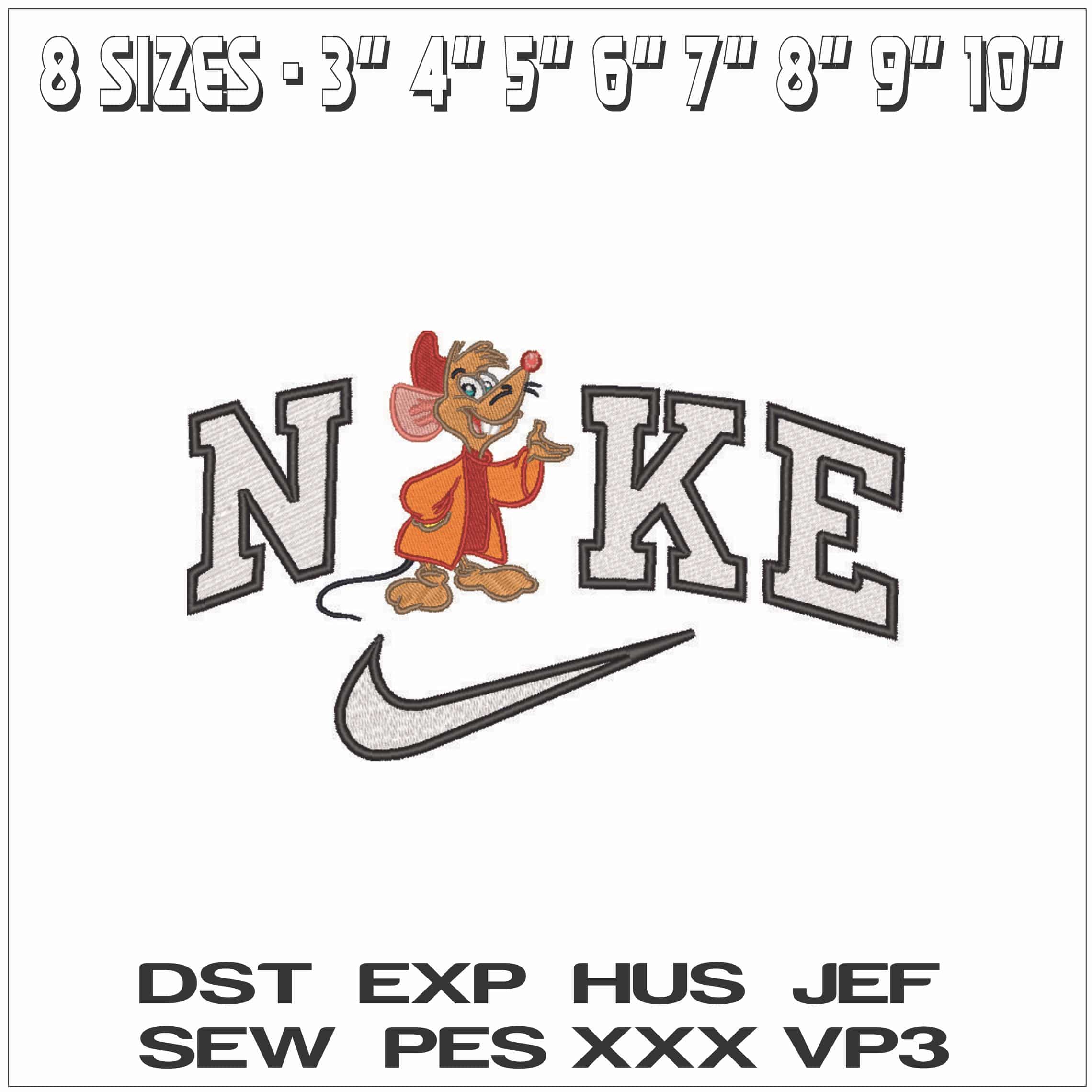 Nike Jaq Mouse - Cinderella - Disney- Elegant embroidery design file - instant download — view 2