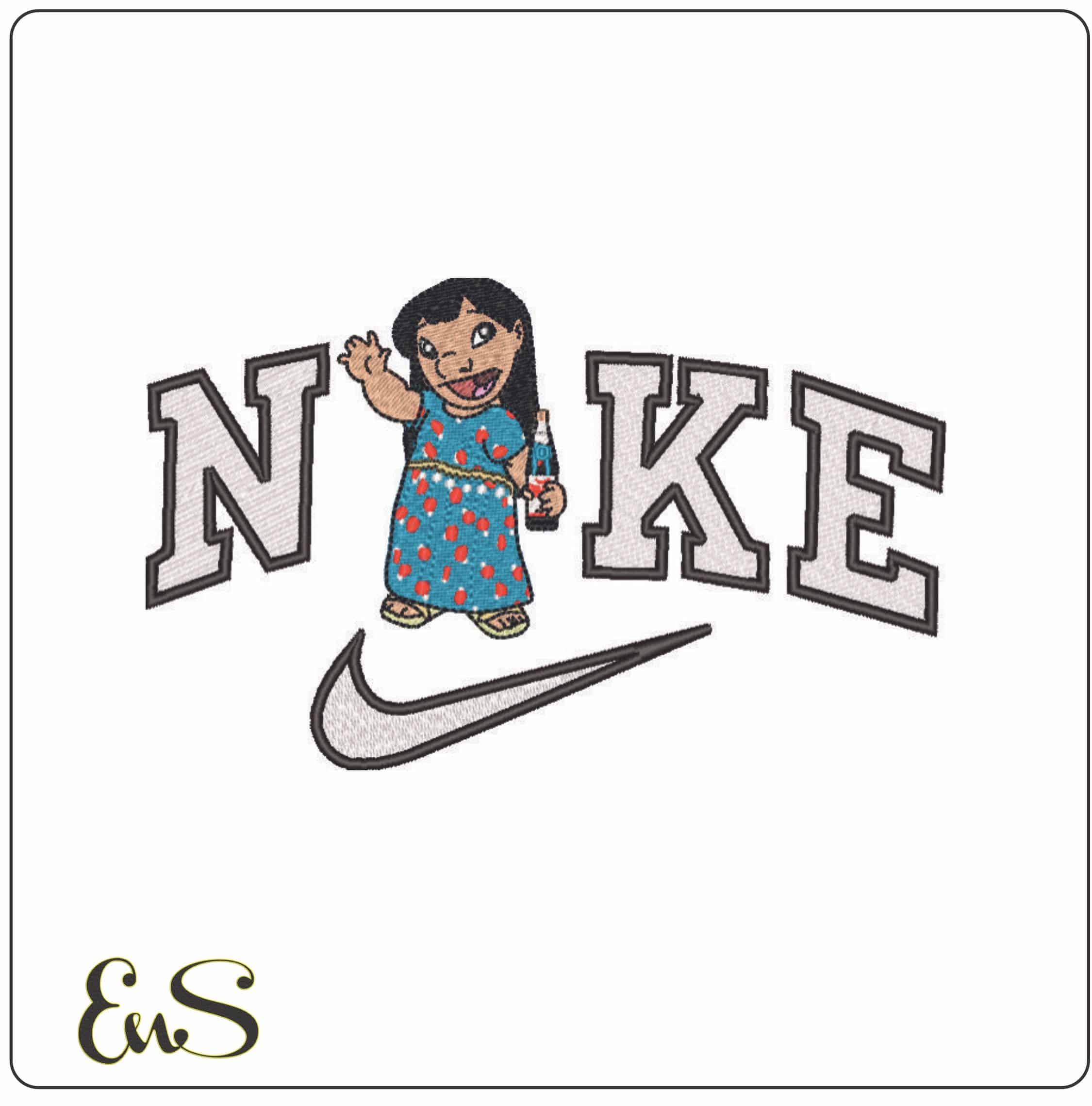 Nike Lilo - Lilo and Stitch - Disney- Elegant embroidery design file - instant download