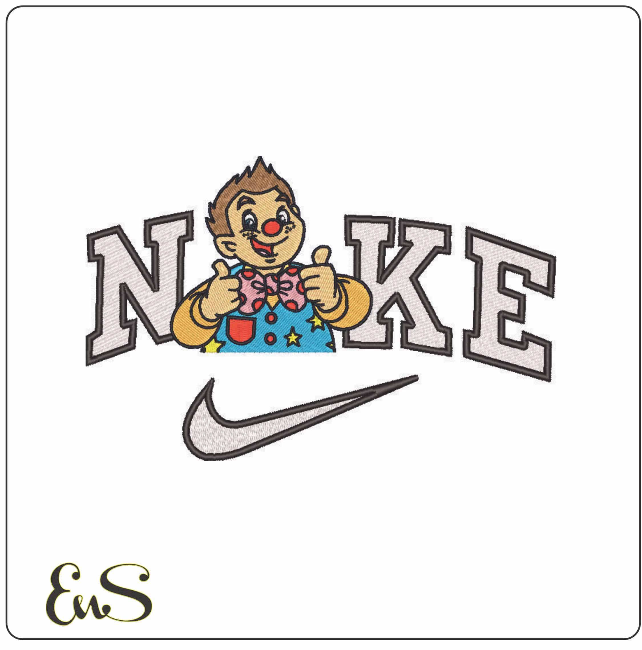Nike Mr Trumble Happy Clown- Elegant embroidery design file - instant download