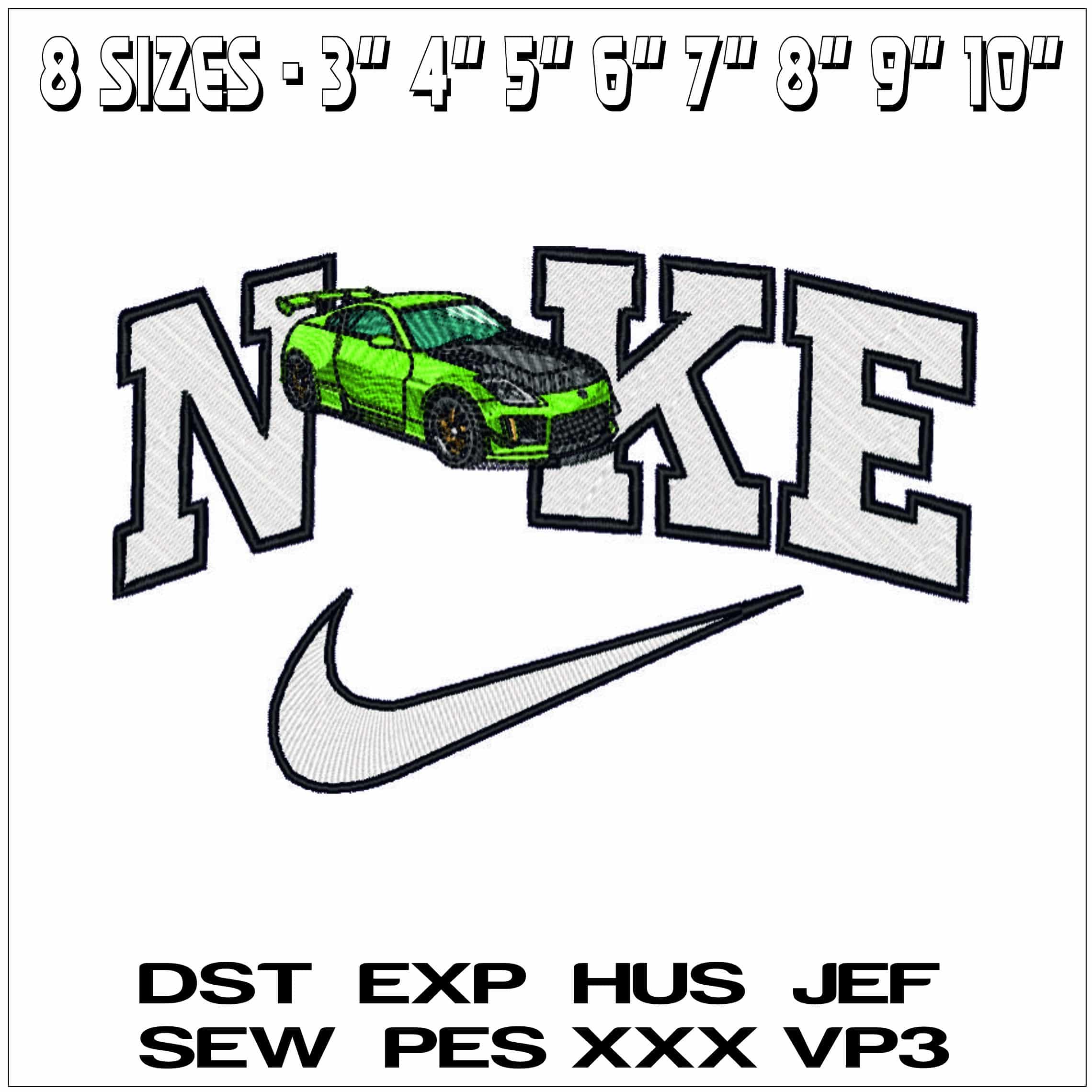 Nike NISSAN 350 Z- Elegant embroidery design file - instant download — view 2