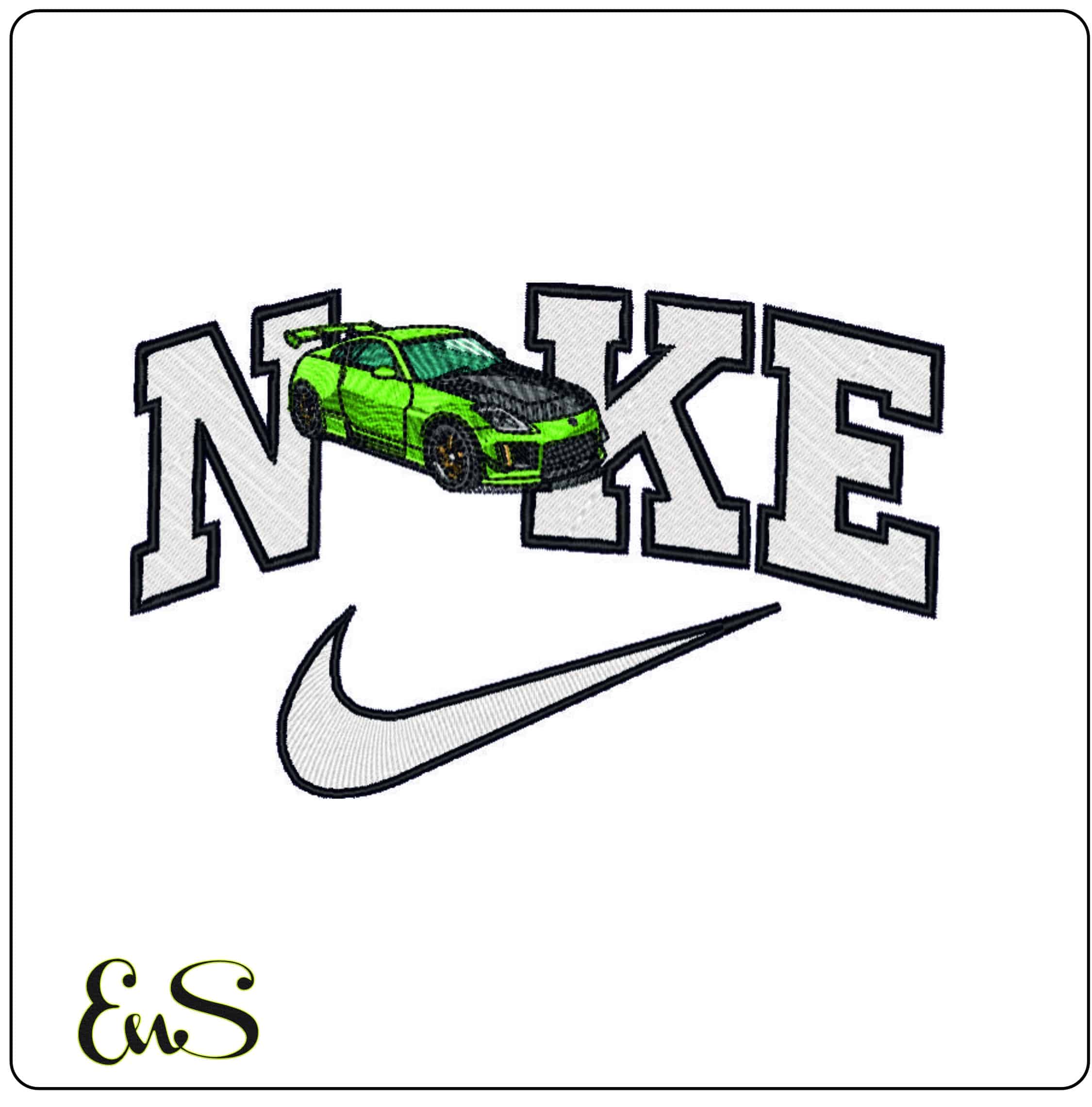 Nike NISSAN 350 Z- Elegant embroidery design file - instant download