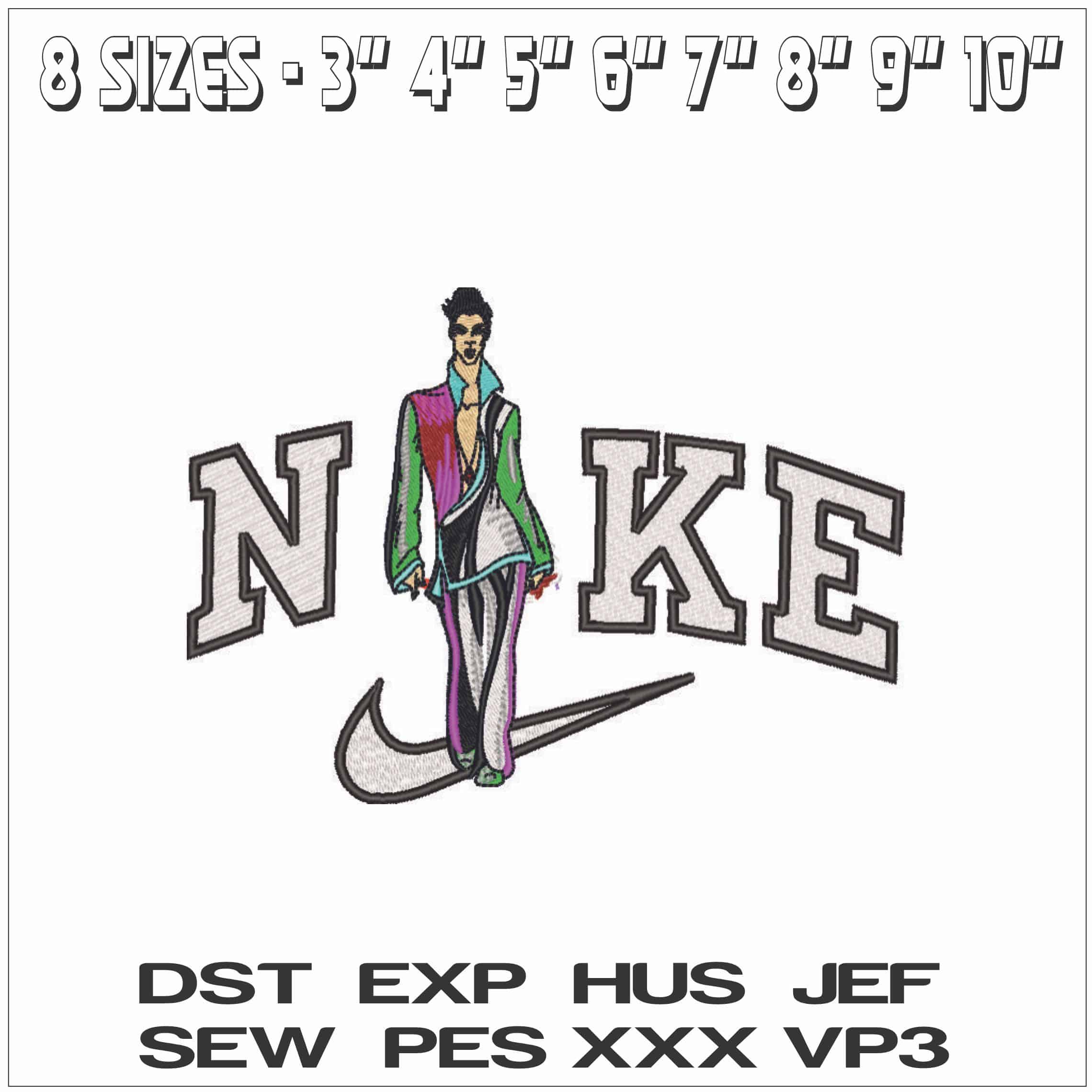 Nike Prince the 80s Icon- Elegant embroidery design file - instant download — view 2