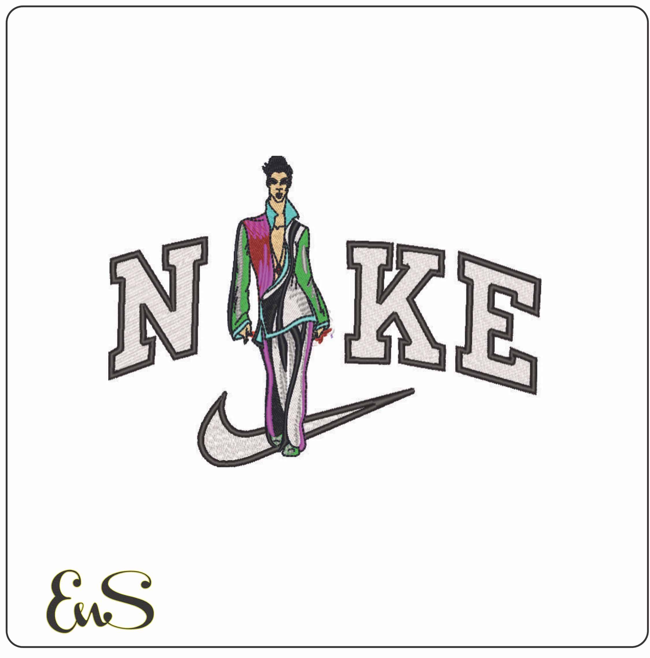 Nike Prince the 80s Icon- Elegant embroidery design file - instant download