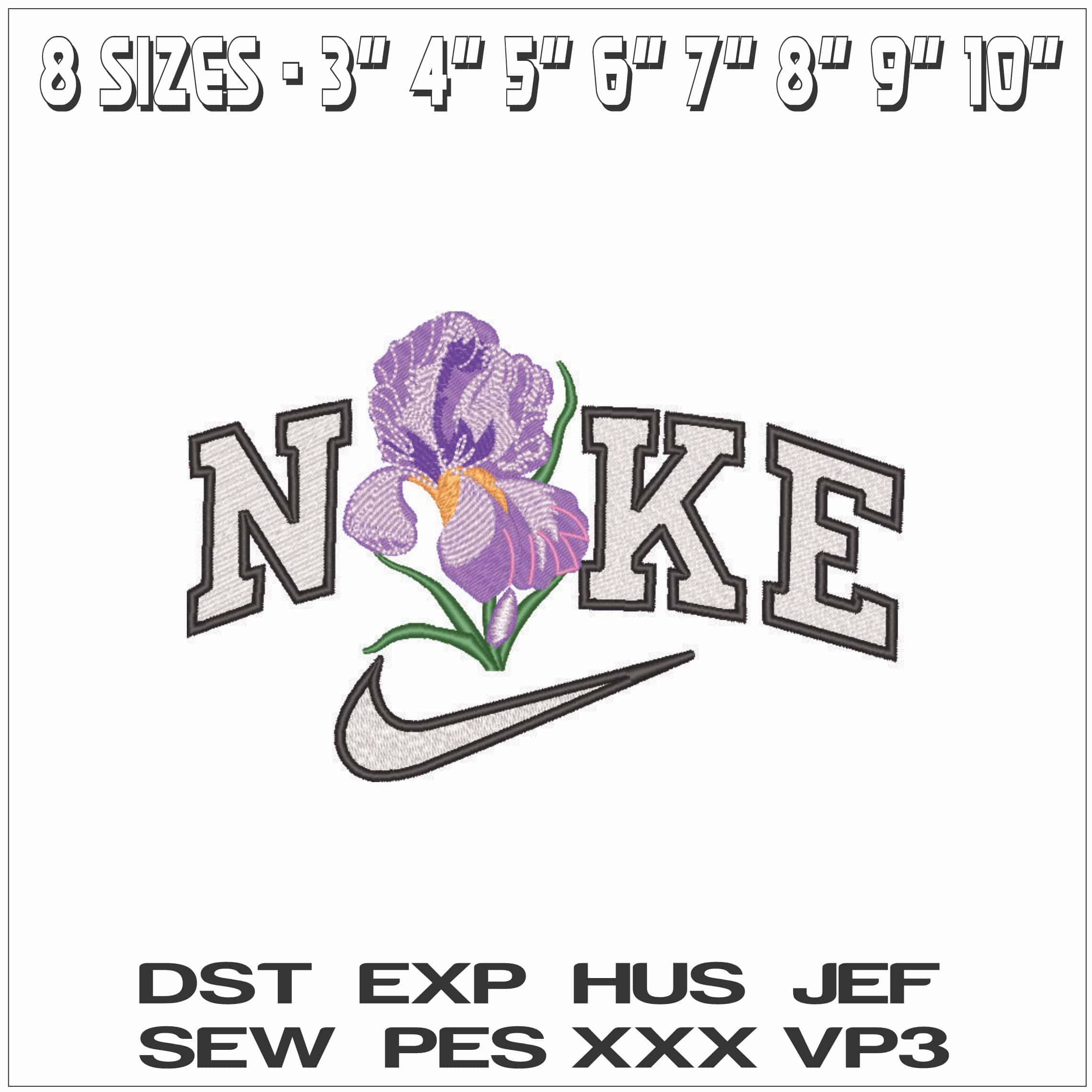 Nike Purple Lily- Elegant embroidery design file - instant download — view 2