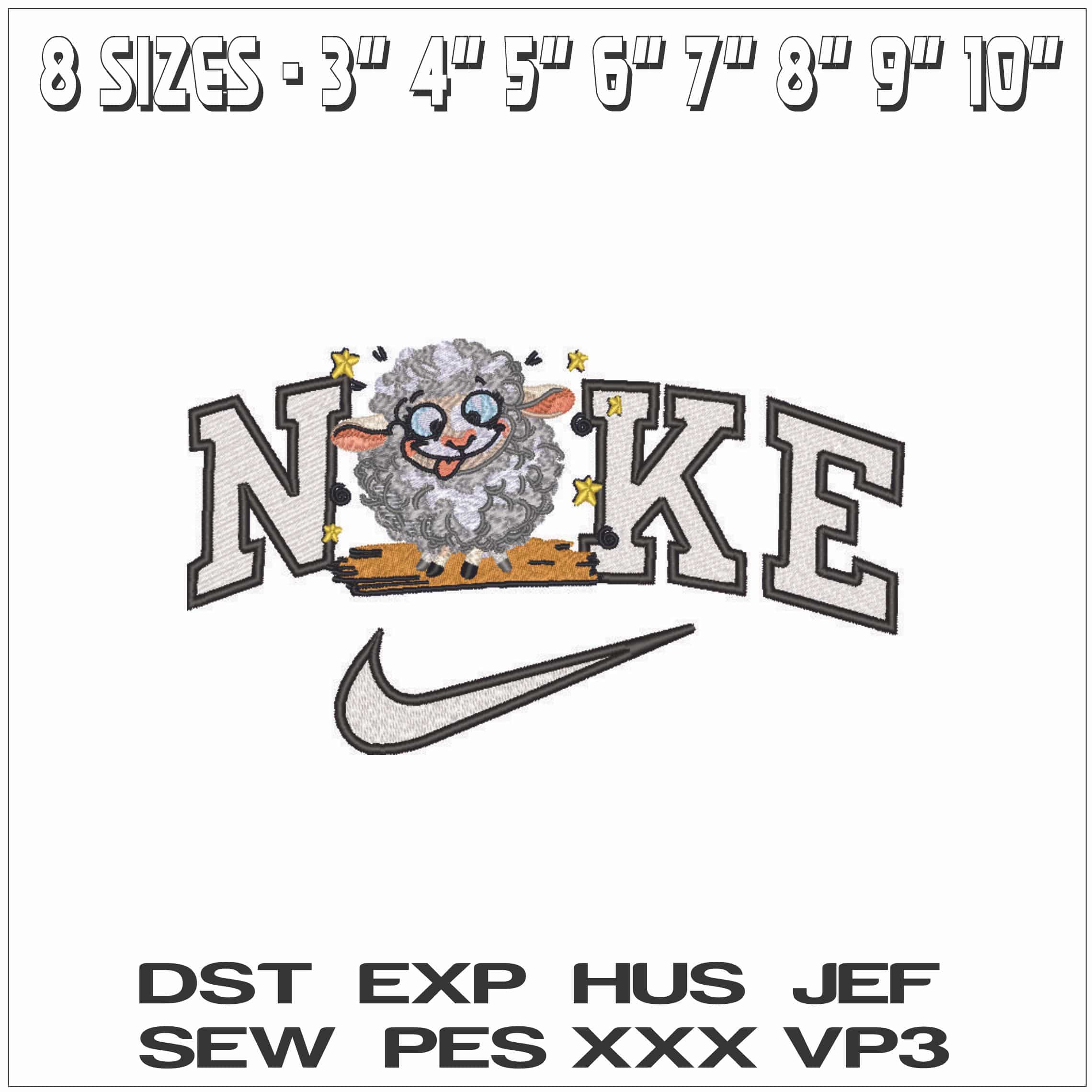 Nike Sheep seeing stars- Elegant embroidery design file - instant download — view 2