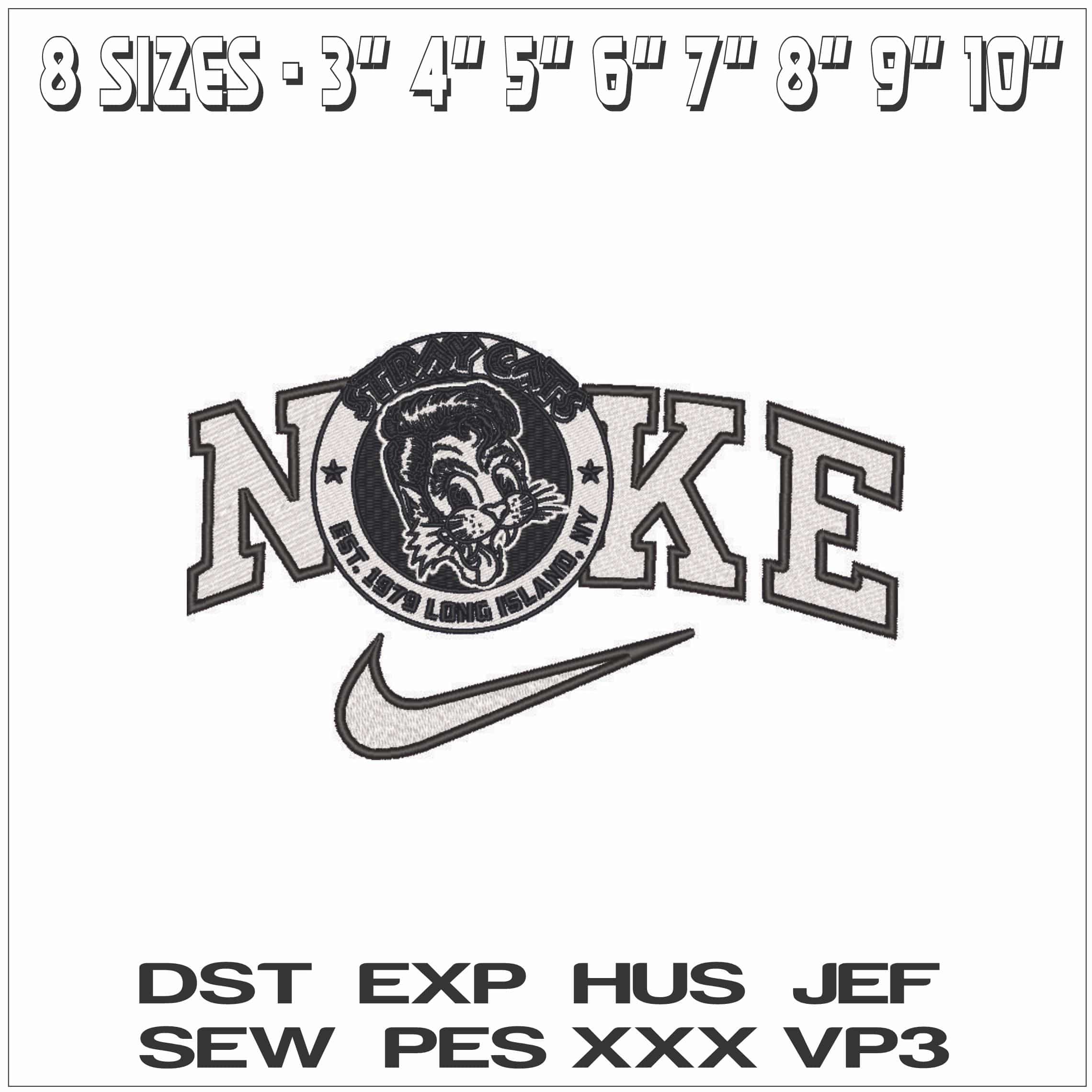 Nike Stray Cats est 1979- Elegant embroidery design file - instant download — view 2