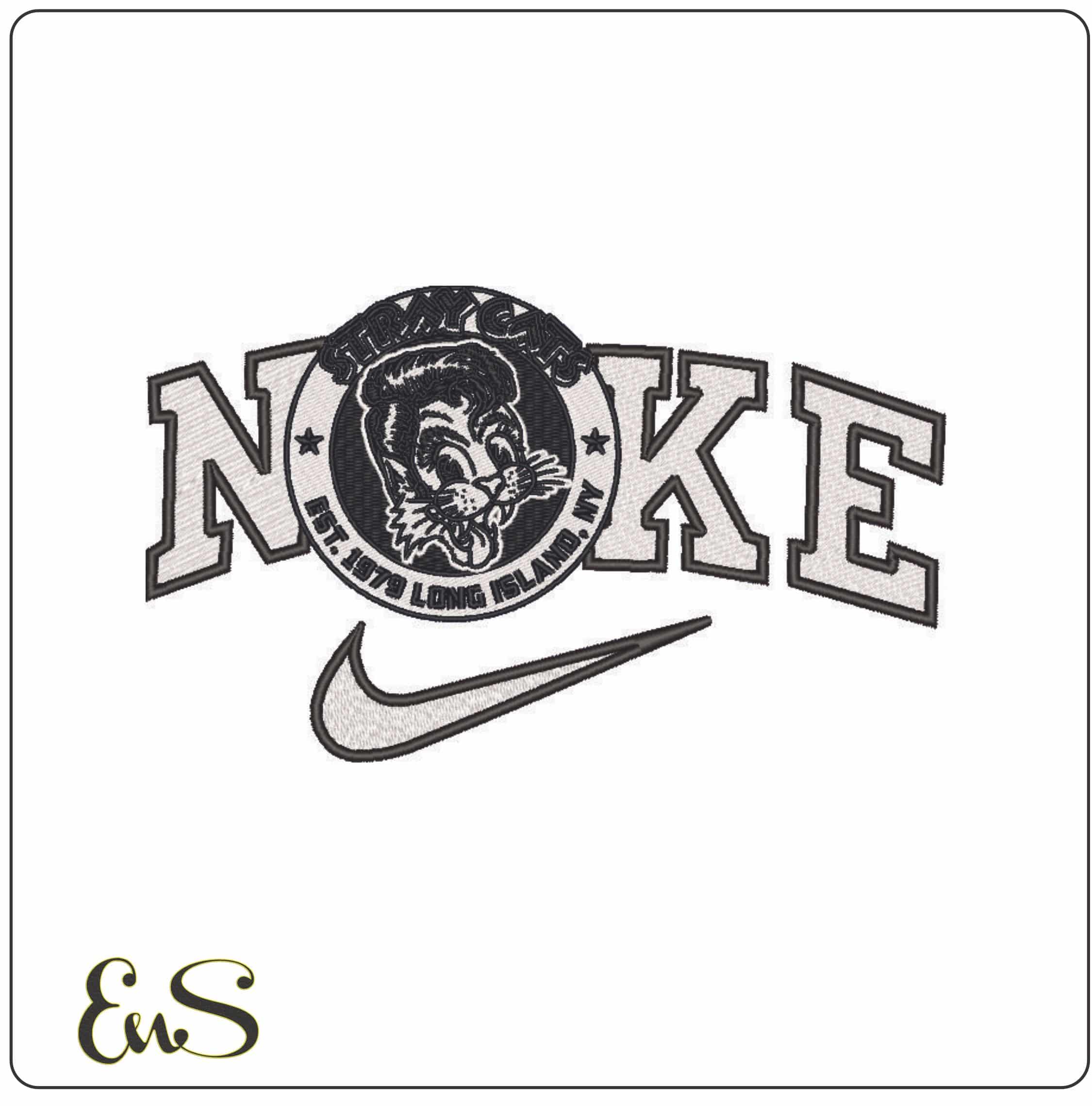 Nike Stray Cats est 1979- Elegant embroidery design file - instant download
