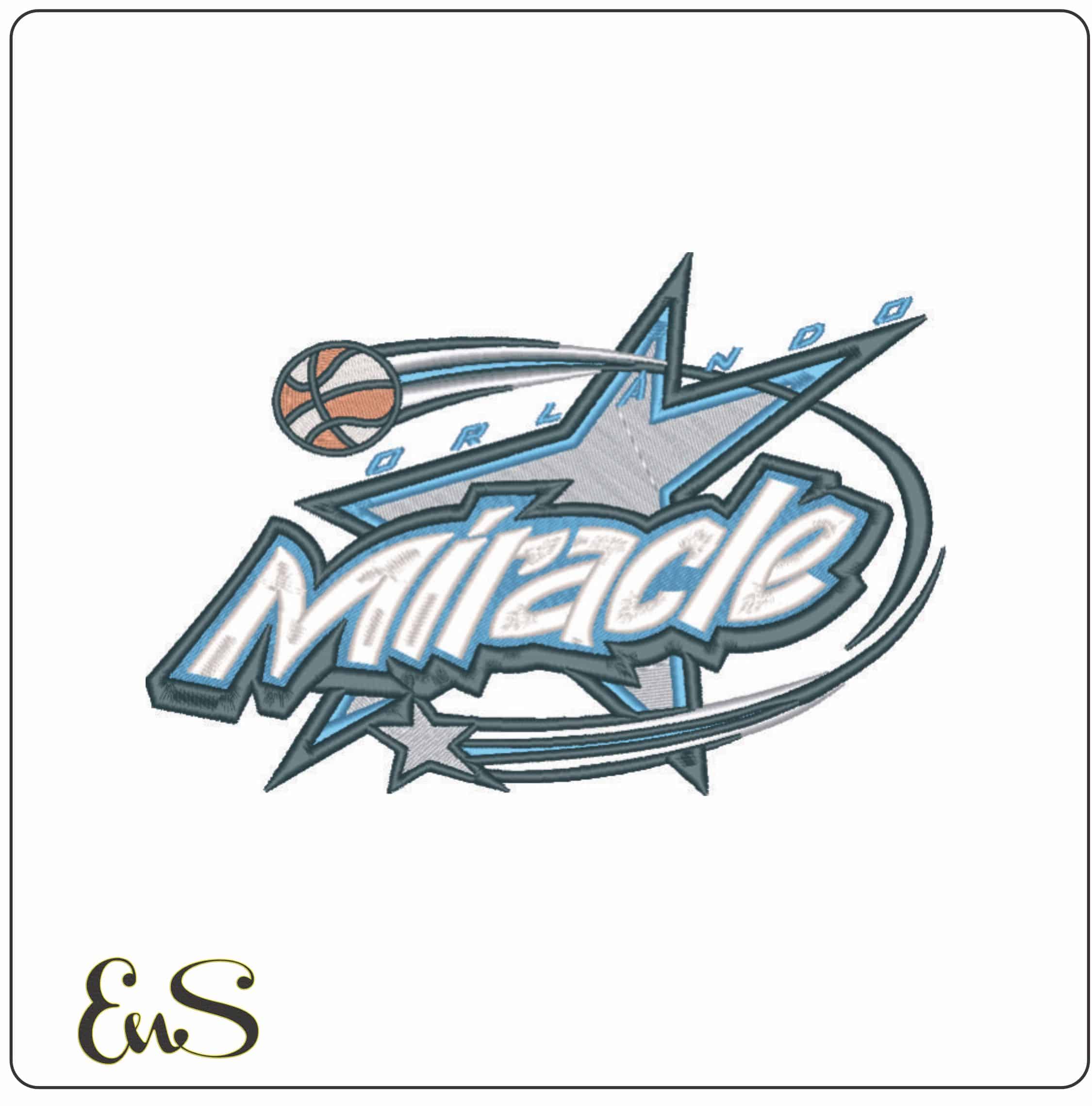 Orlando Miracle 1999 - 2002 - WNBA- Elegant embroidery design file - instant download