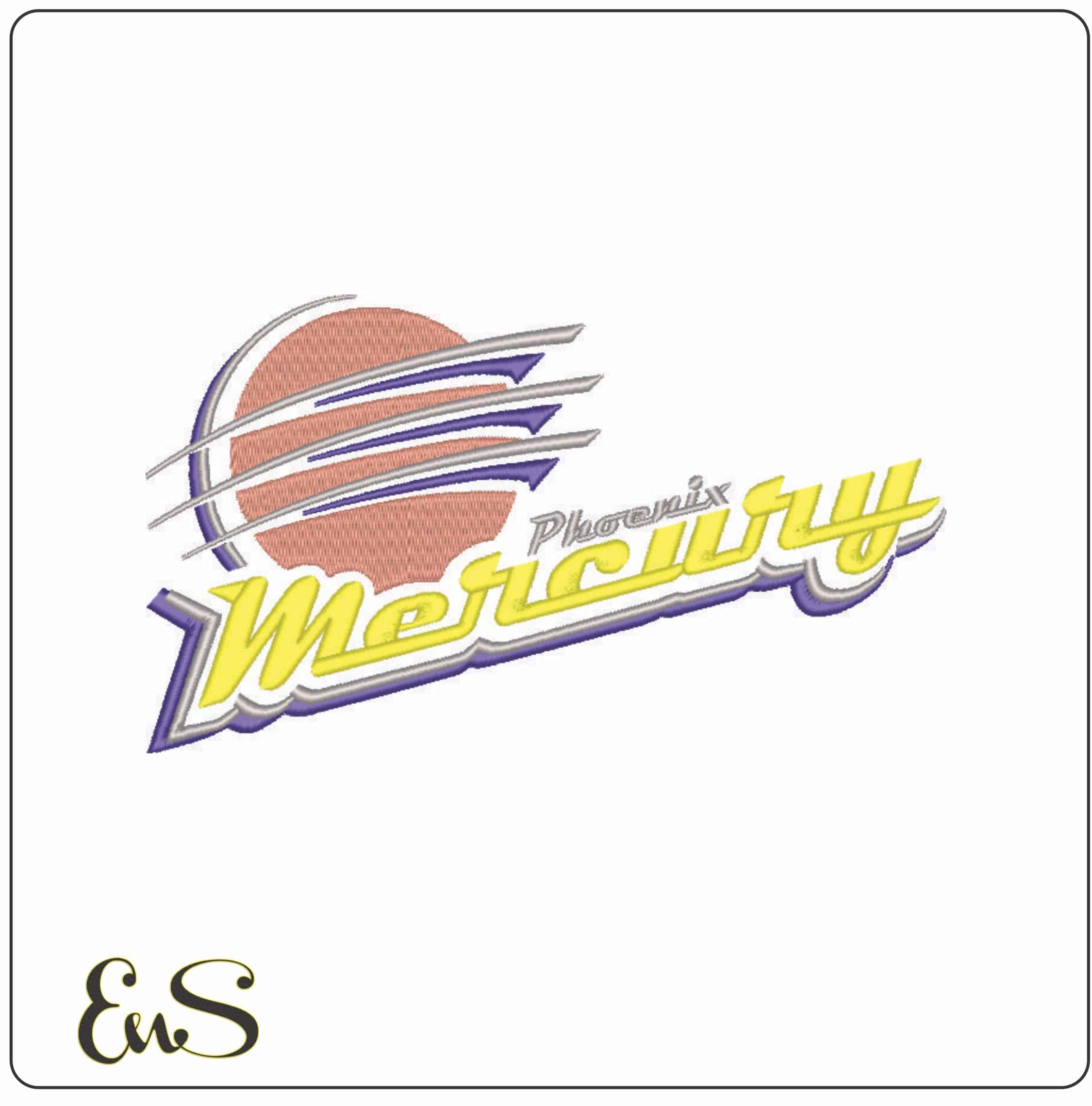 Phoenix Mercury 1997 - 2010 -WNBA- Elegant embroidery design file - instant download