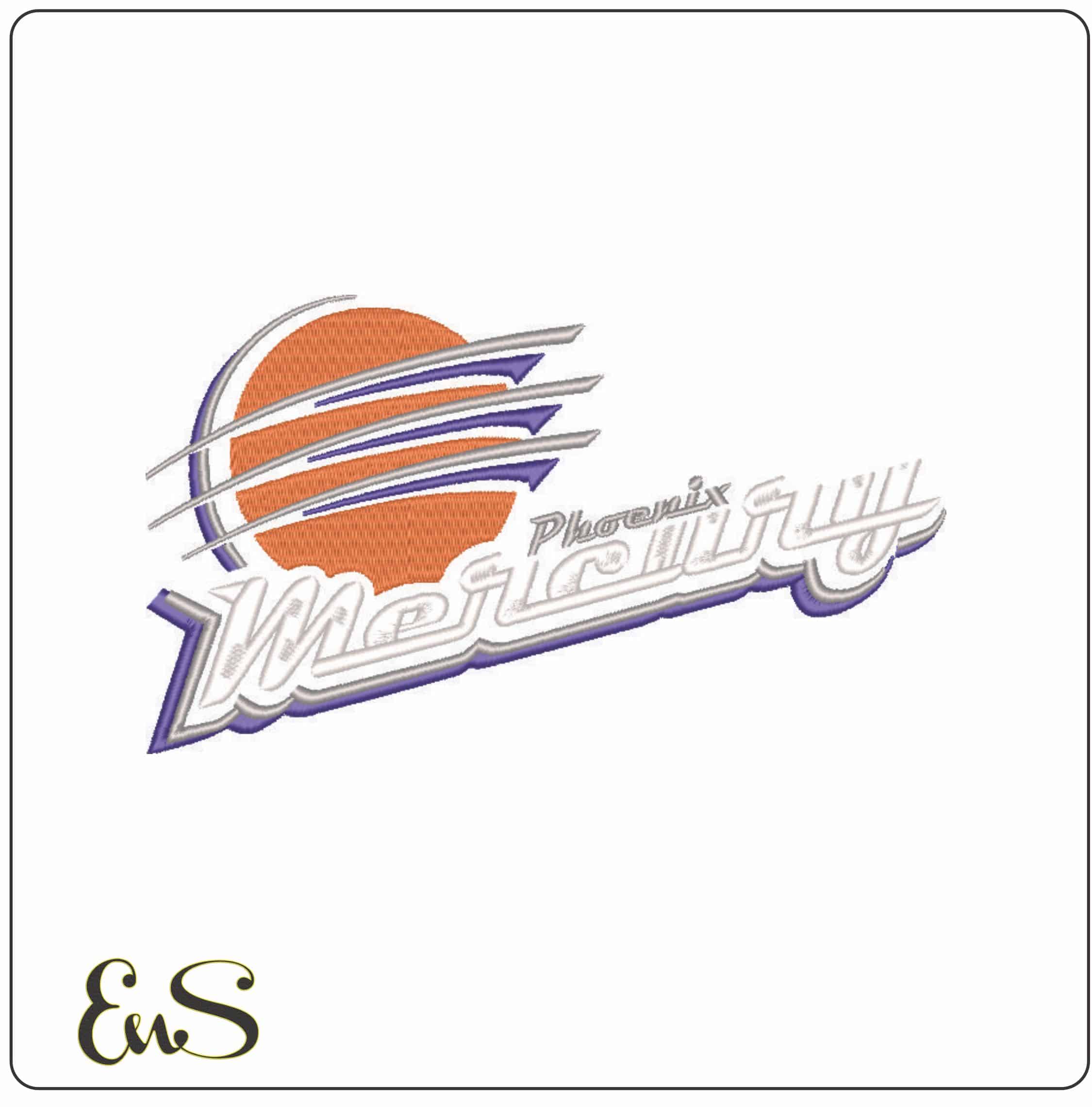 Phoenix Mercury 2010 on - WNBA- Elegant embroidery design file - instant download