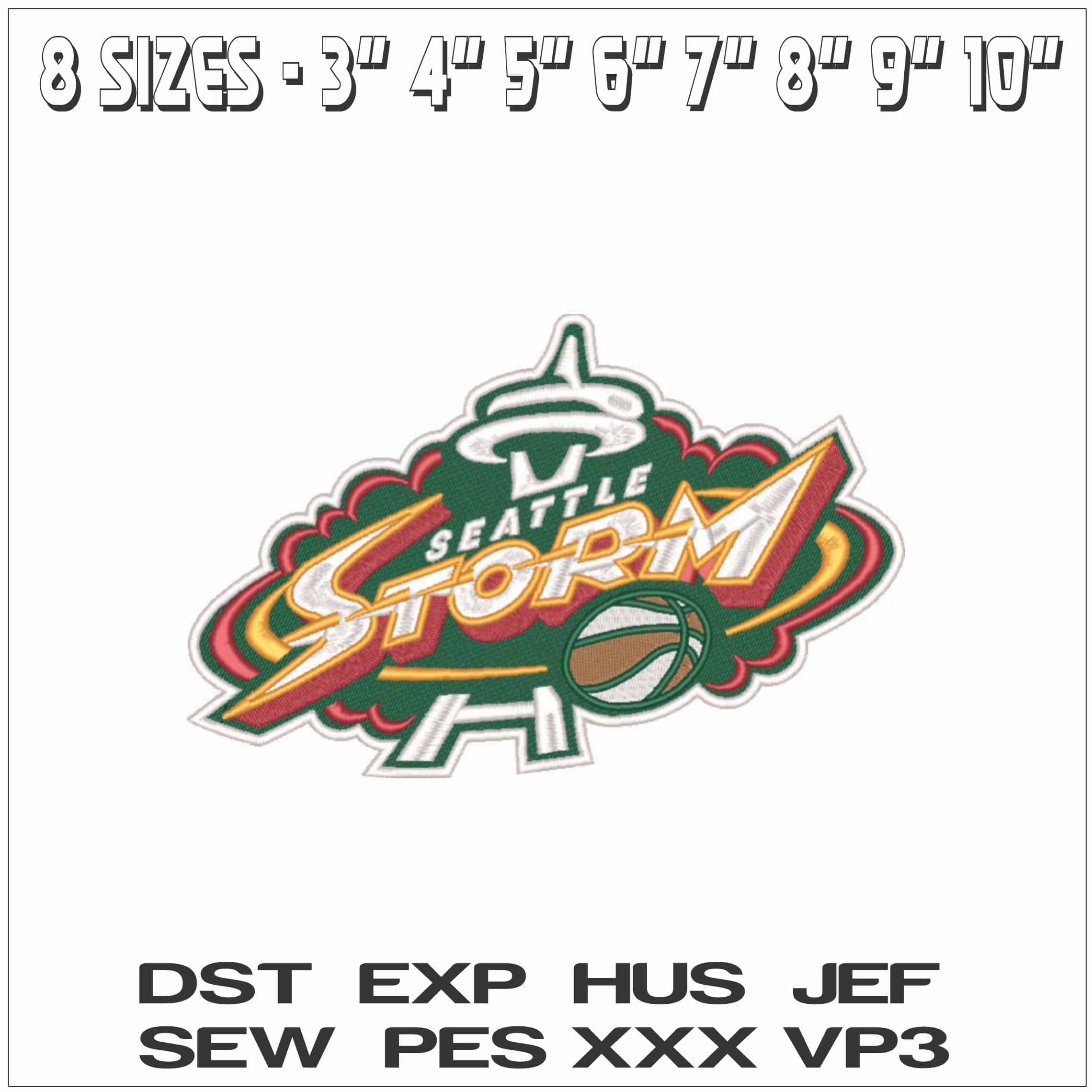 Seatle Storm 2000 - 2016 - WNBA- Elegant embroidery design file - instant download — view 2