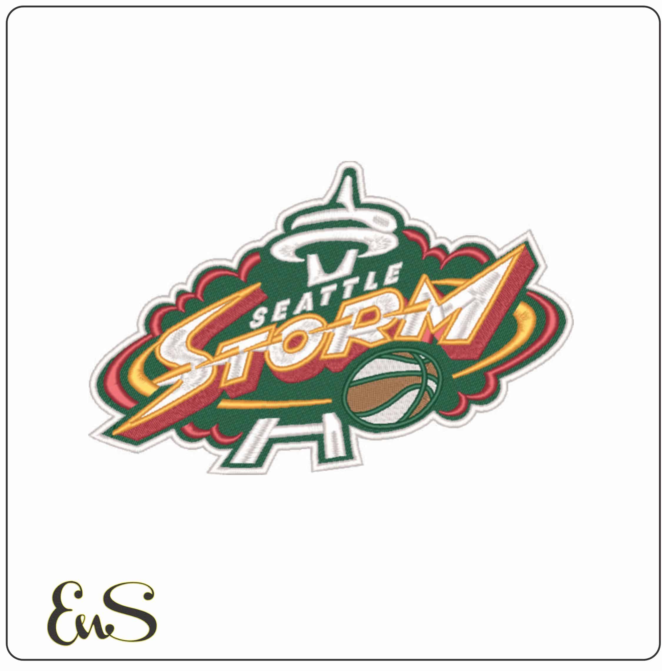 Seatle Storm 2000 - 2016 - WNBA- Elegant embroidery design file - instant download