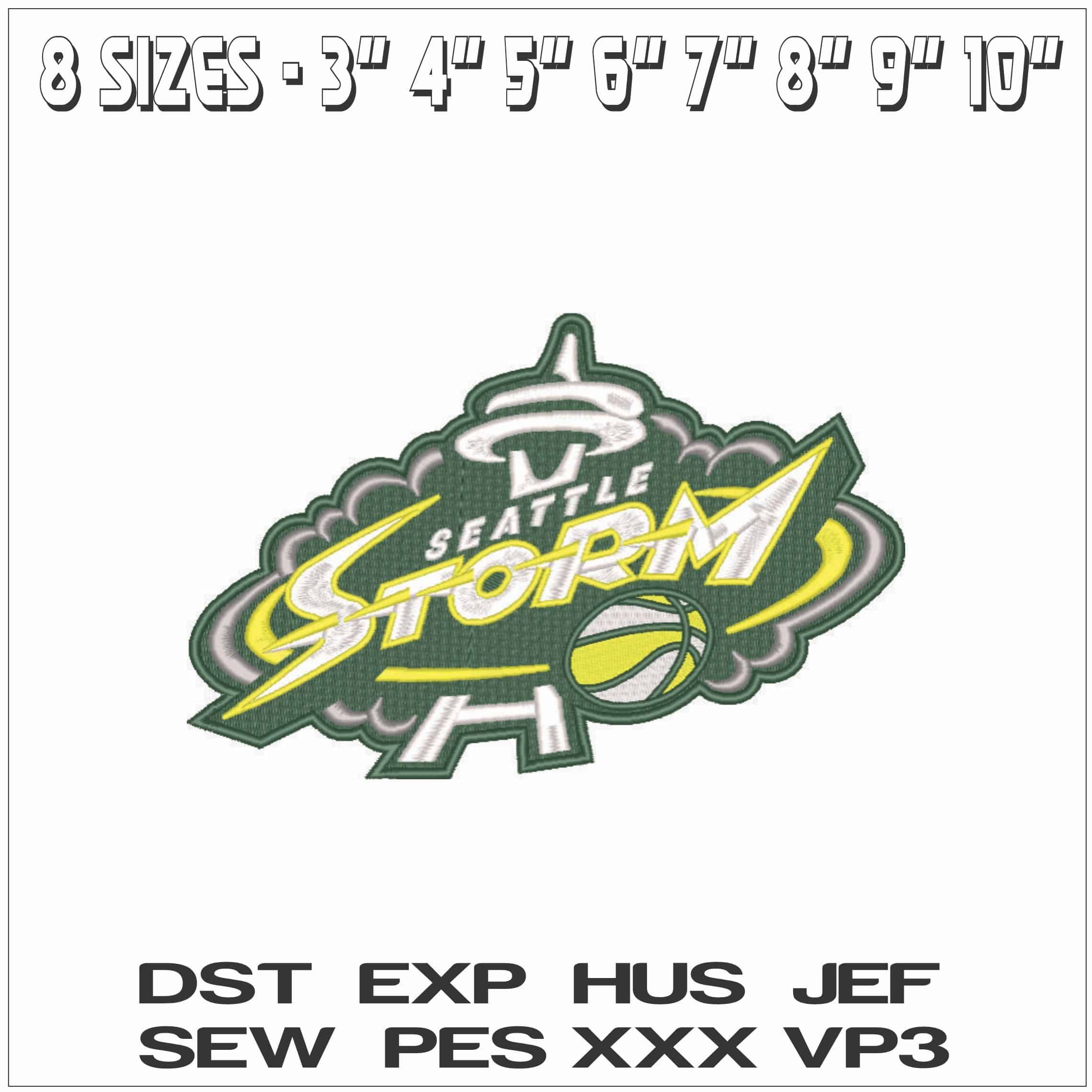 Seatle Storm 2016 - 2021 - WNBA- Elegant embroidery design file - instant download — view 2