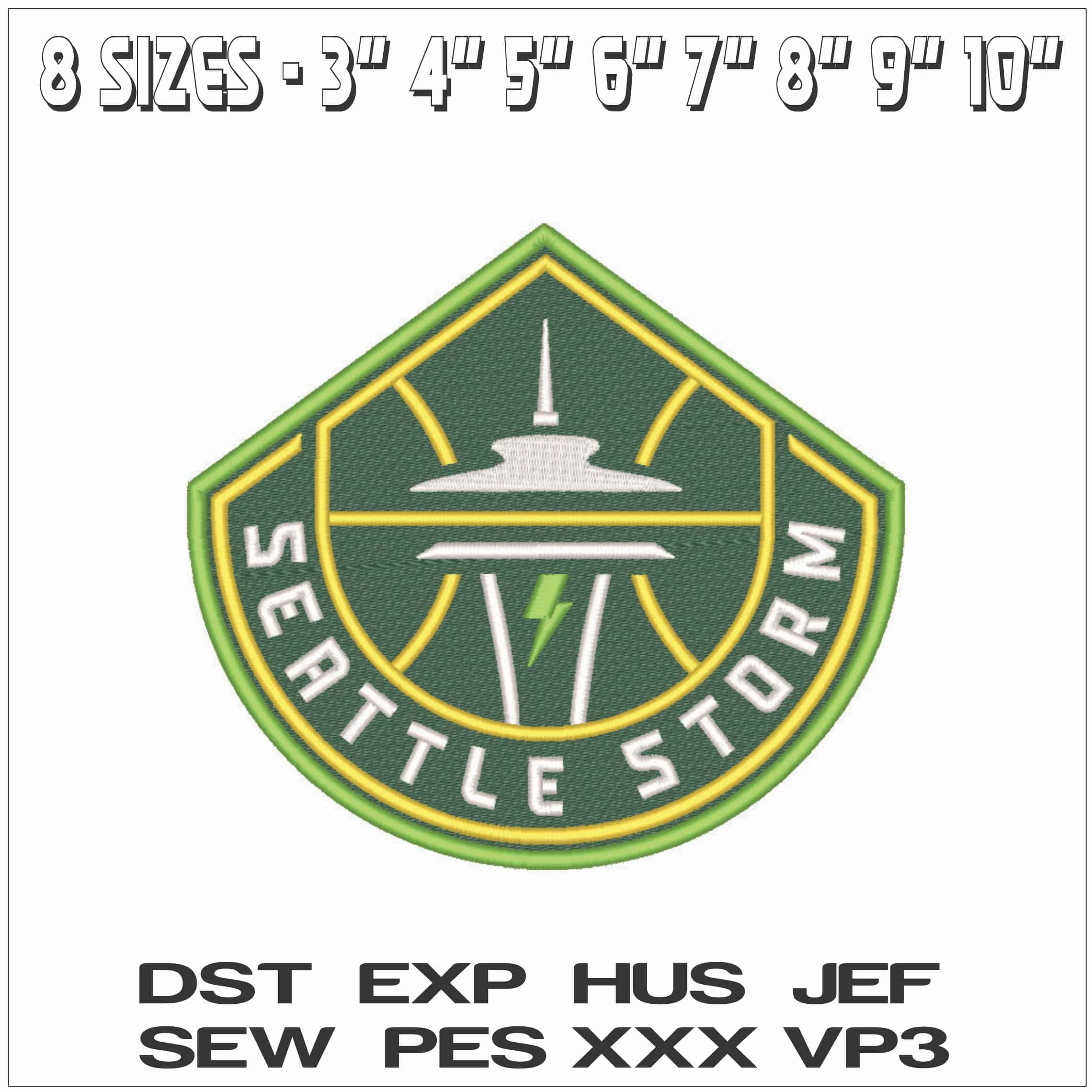 Seatle Storm 2021 on - WNBA- Elegant embroidery design file - instant download — view 2