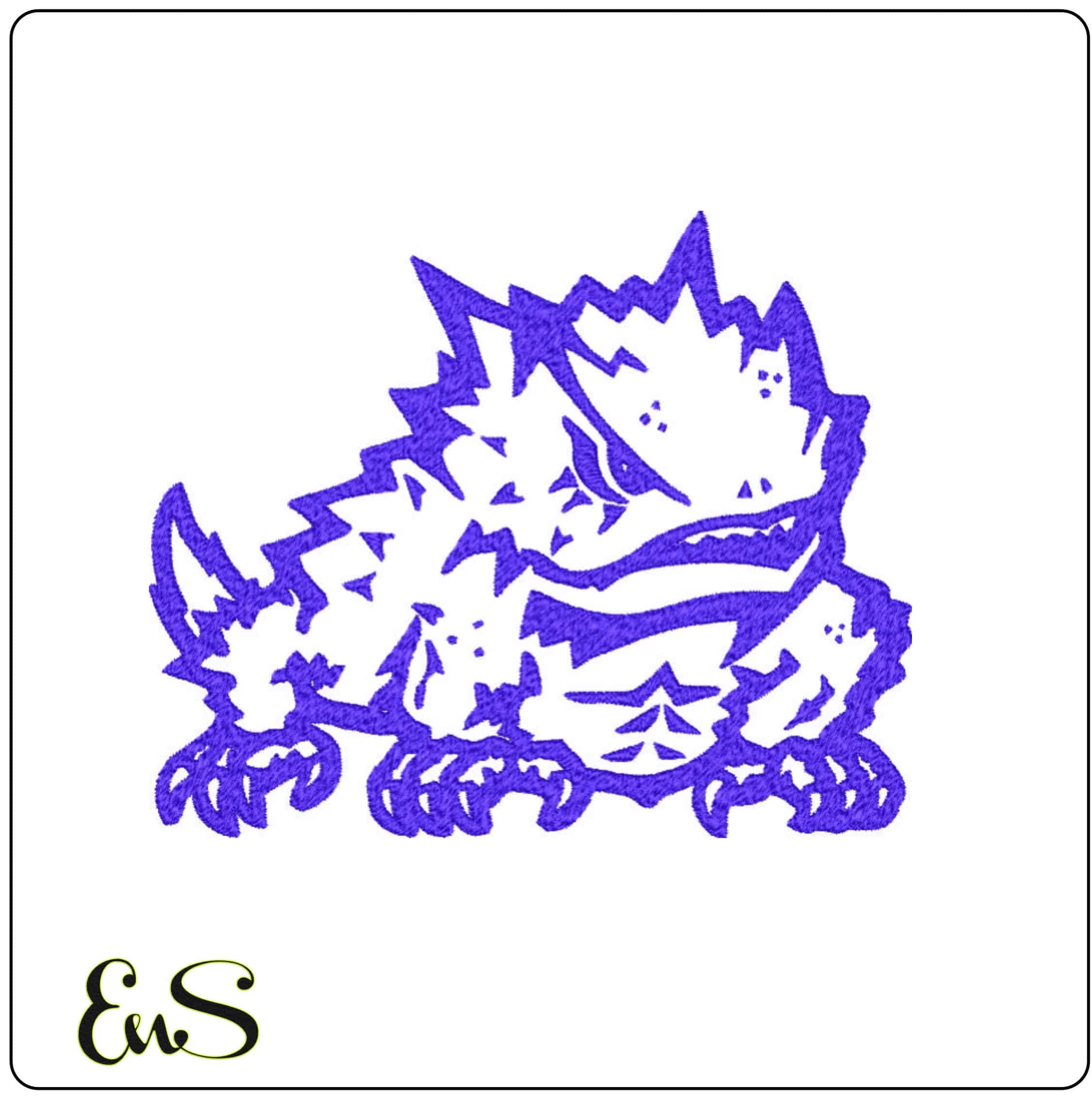 TCU Horned Frog empty- Elegant embroidery design file - instant download