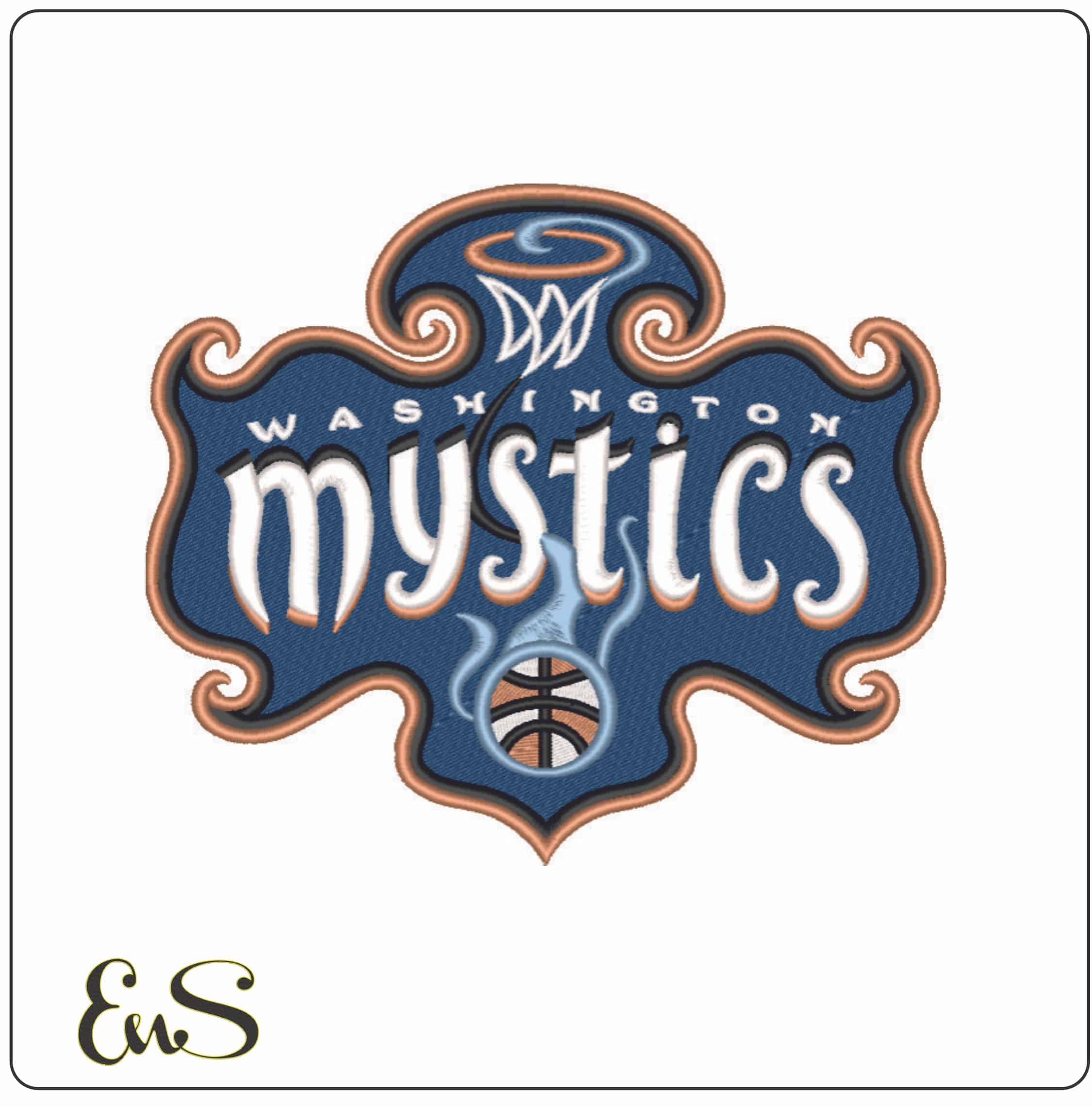 Washington Mystics 1998 - 2011 - WNBA- Elegant embroidery design file - instant download