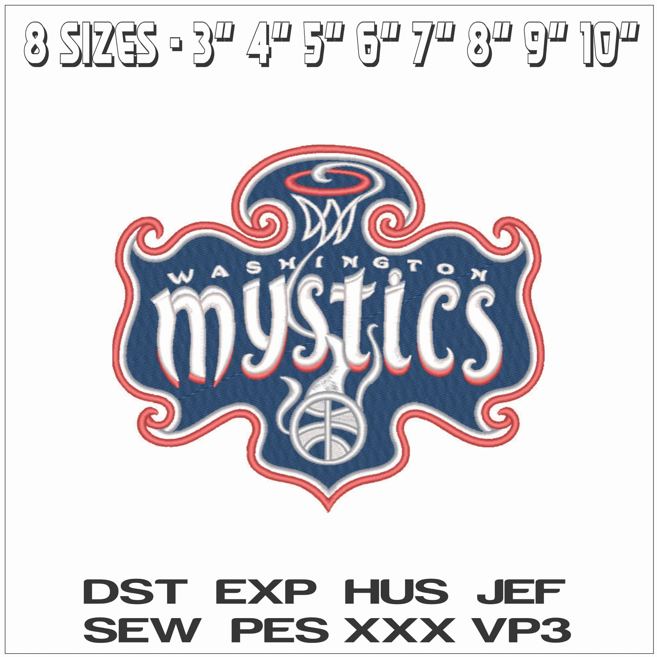 Washington Mystics 2011 on - WNBA- Elegant embroidery design file - instant download — view 2