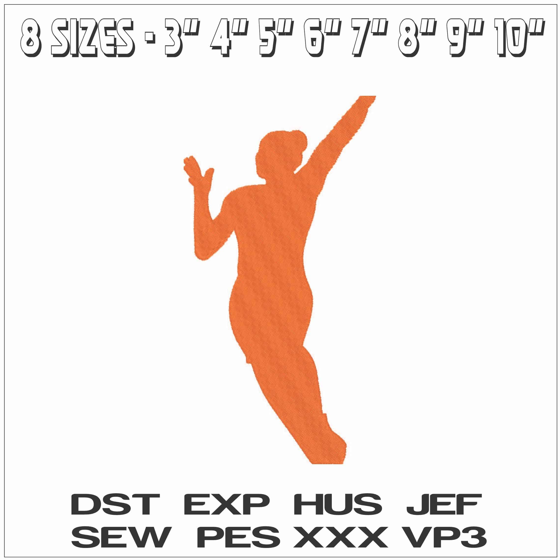 WNBA Logo- Elegant embroidery design file - instant download — view 2