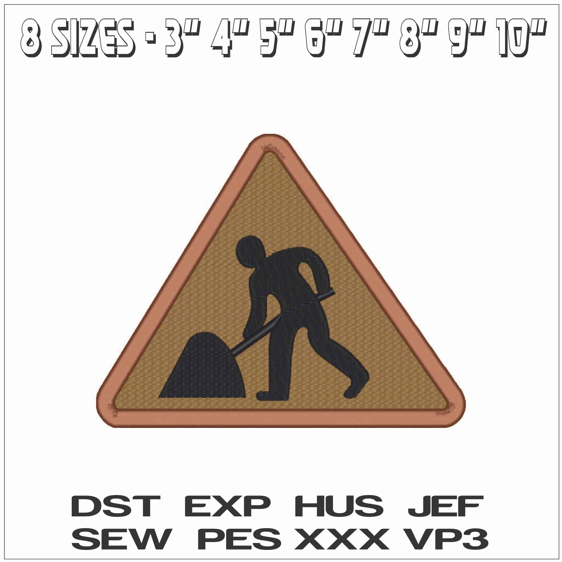 Worker digging Road- Elegant embroidery design file - instant download — view 2