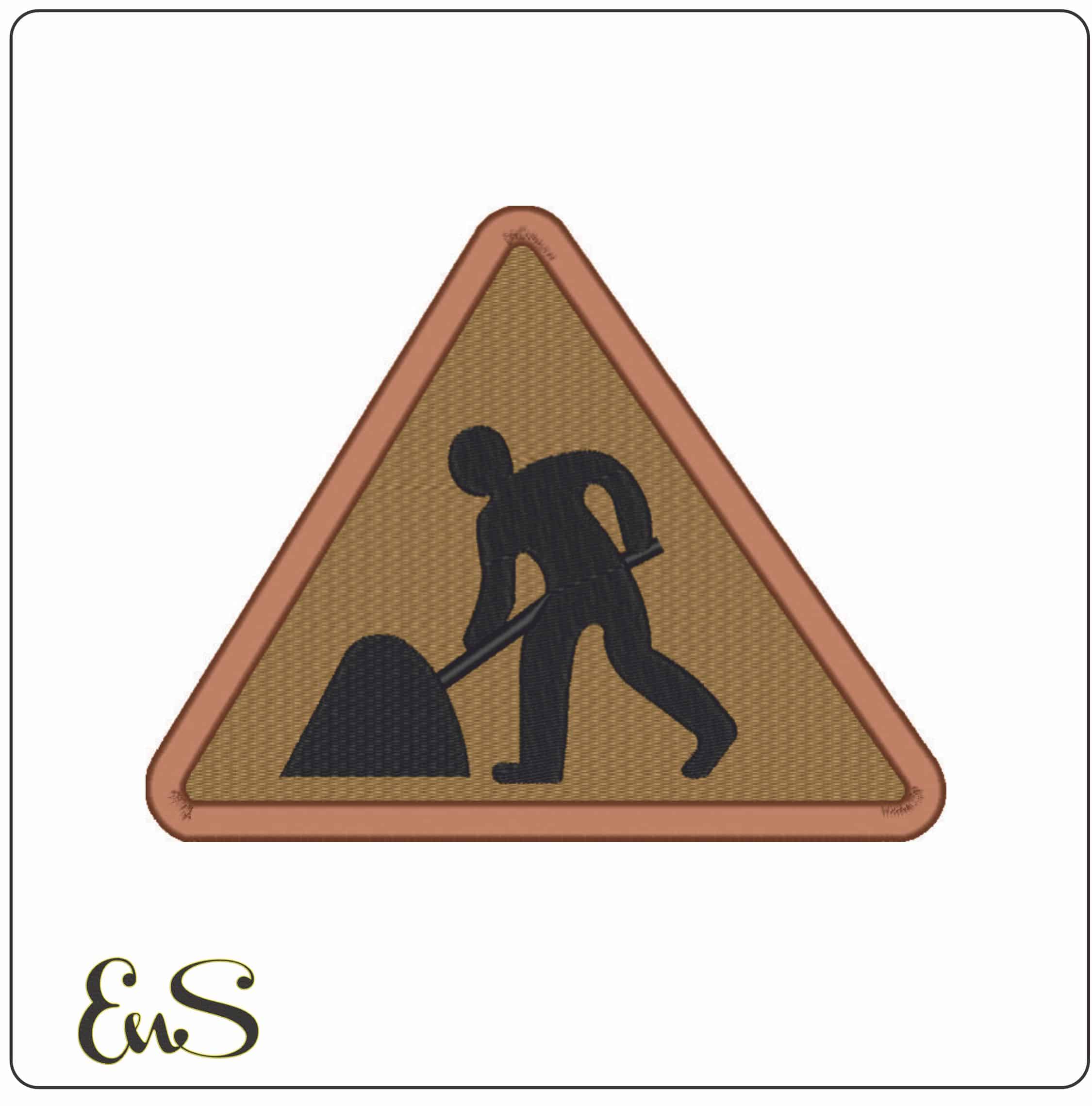 Worker digging Road- Elegant embroidery design file - instant download