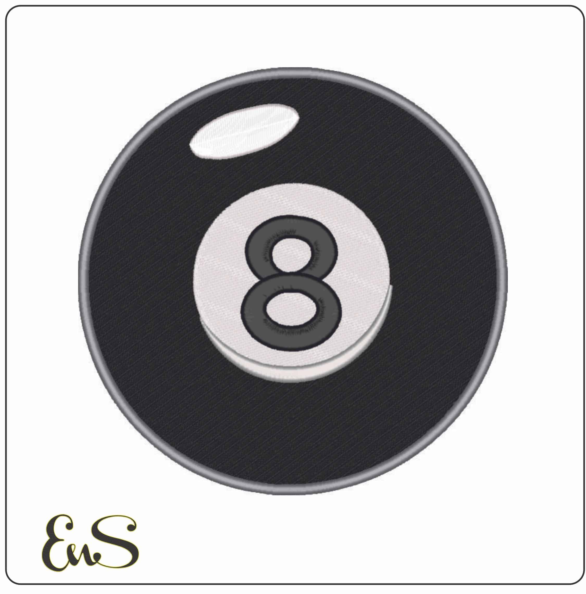 8 Ball - Elegant embroidery design file - instant download