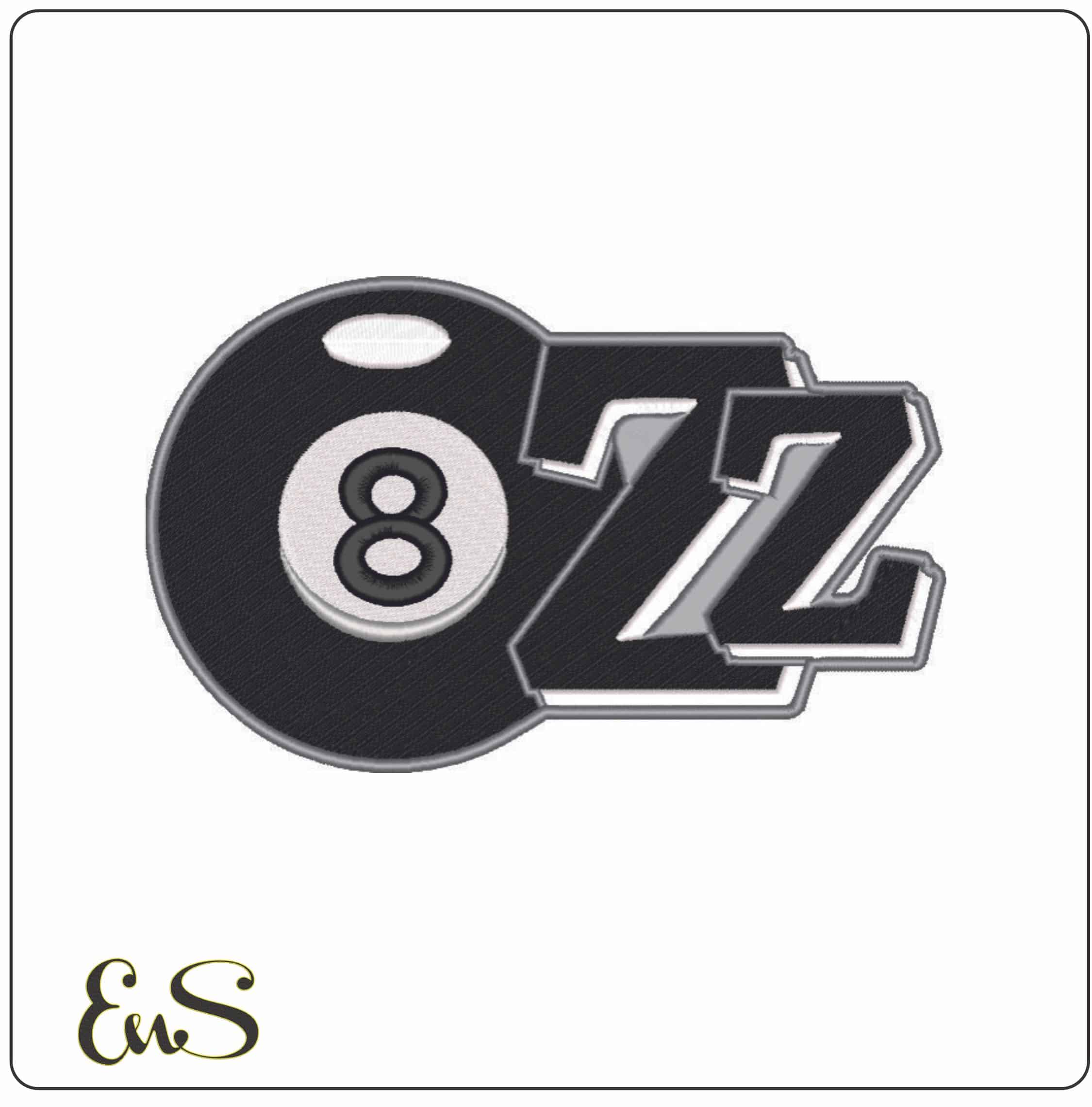 8 Ball ZZ - Elegant embroidery design file - instant download